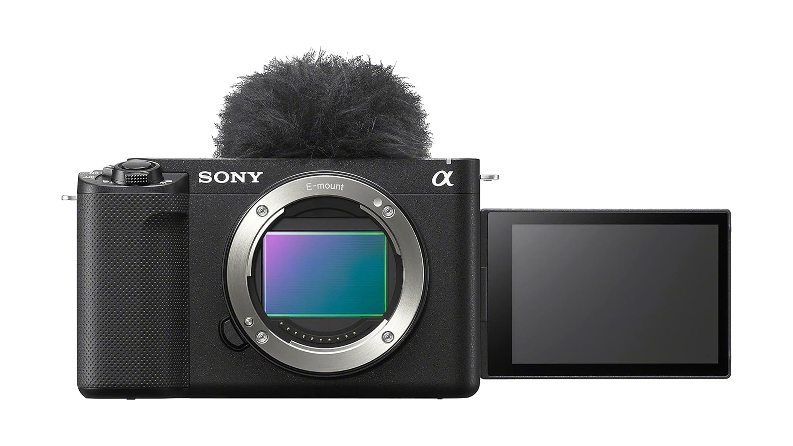 The Sony ZV-E1 mirrorless vlogging camera against a white background.