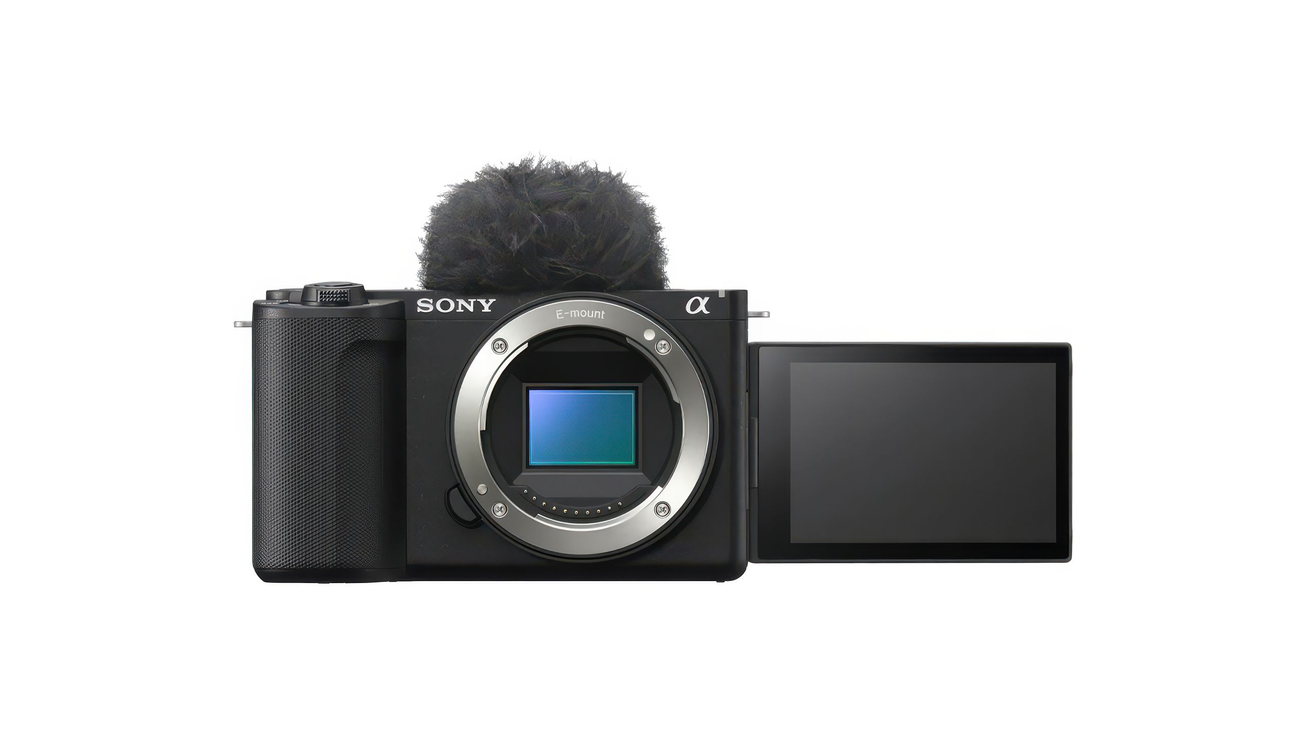 The Sony ZV-E10 II with screen flipped out against a white background.