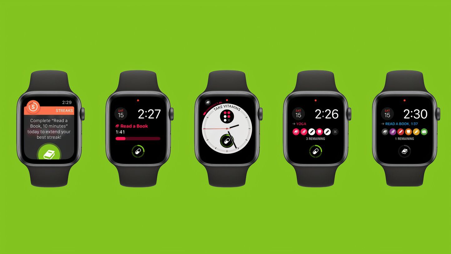 The streaks app on an Apple Watch