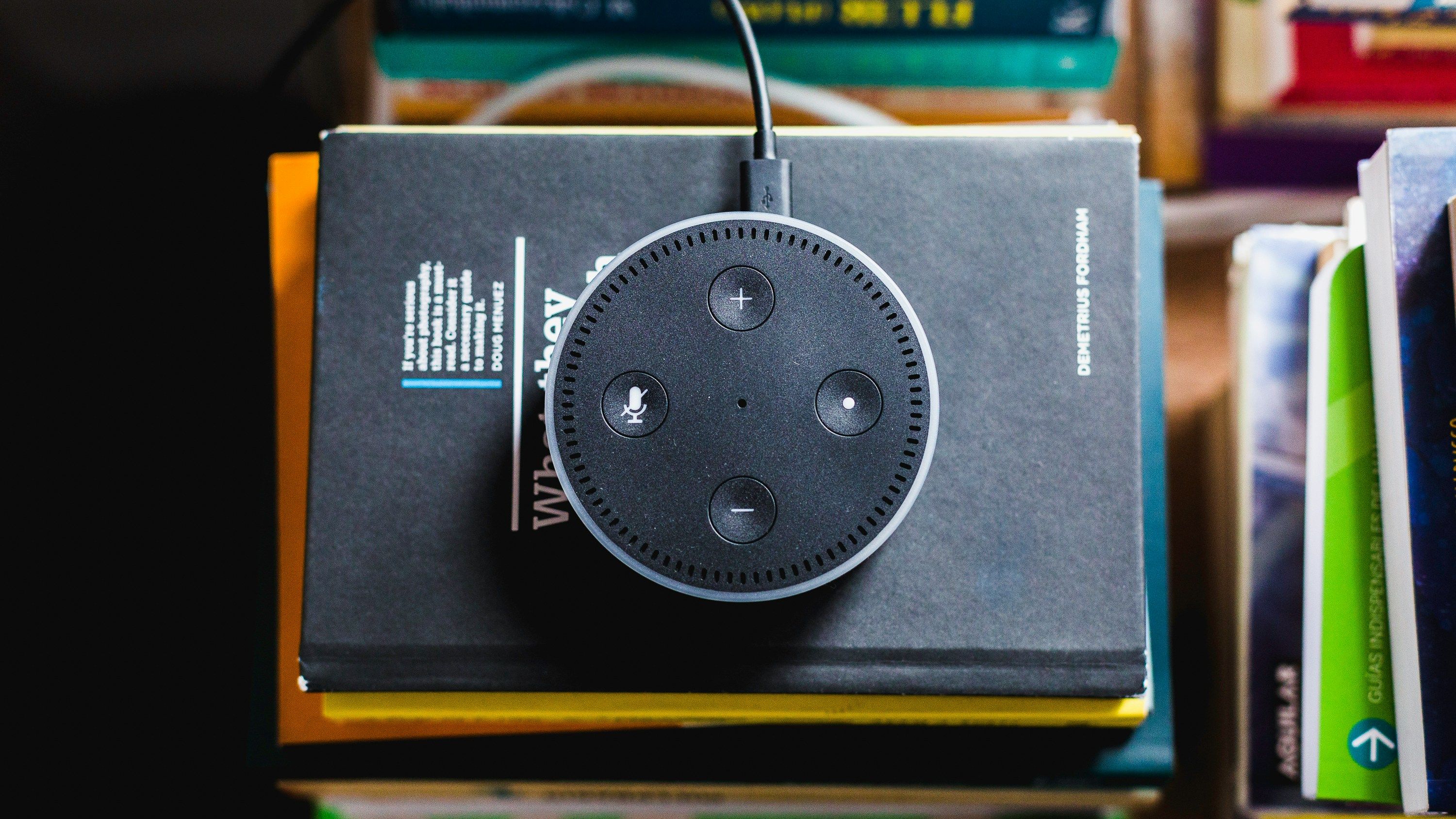 A 1st generation Amazon Echo Dot.