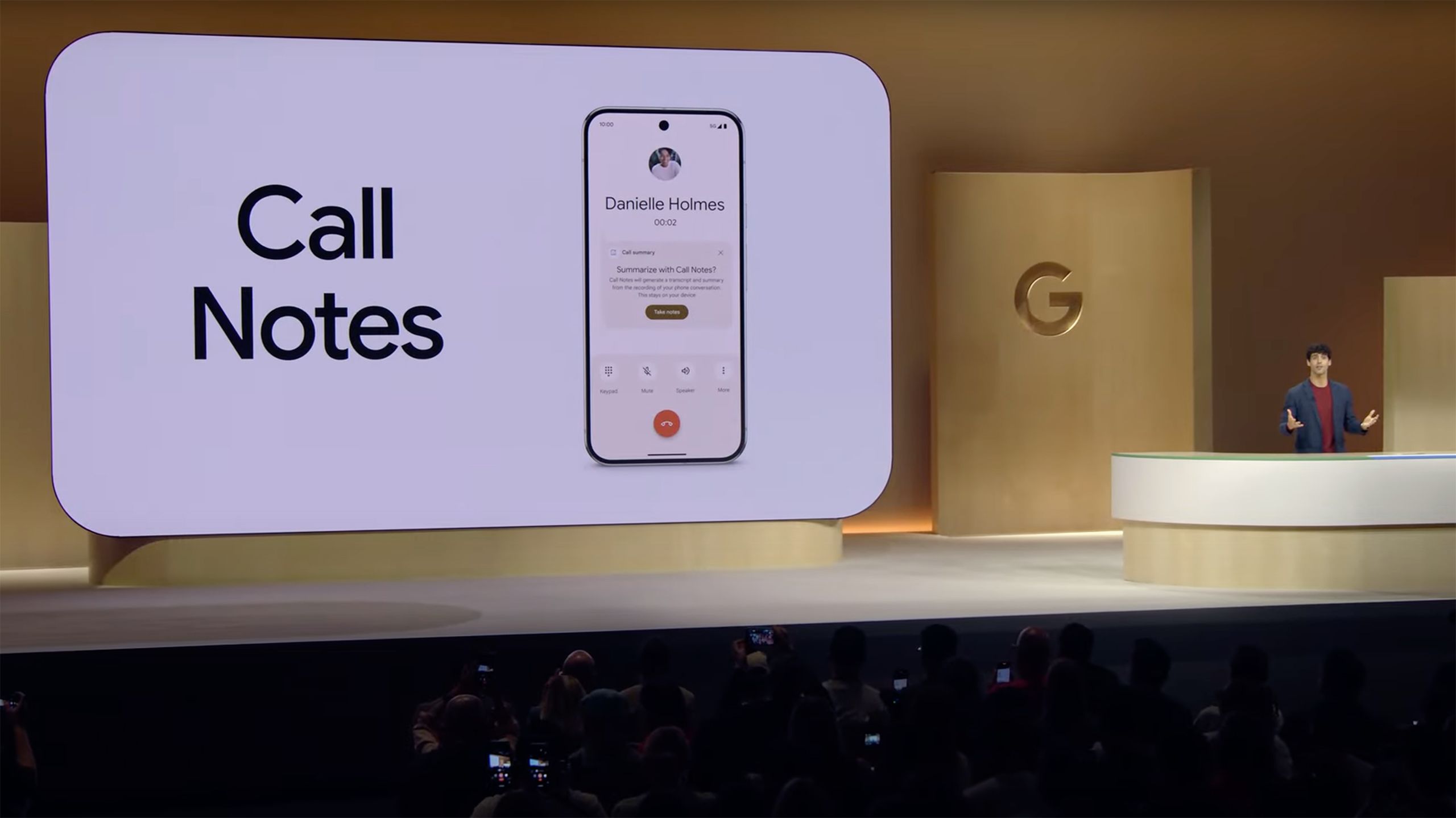 Call Notes from Made By Google keynote