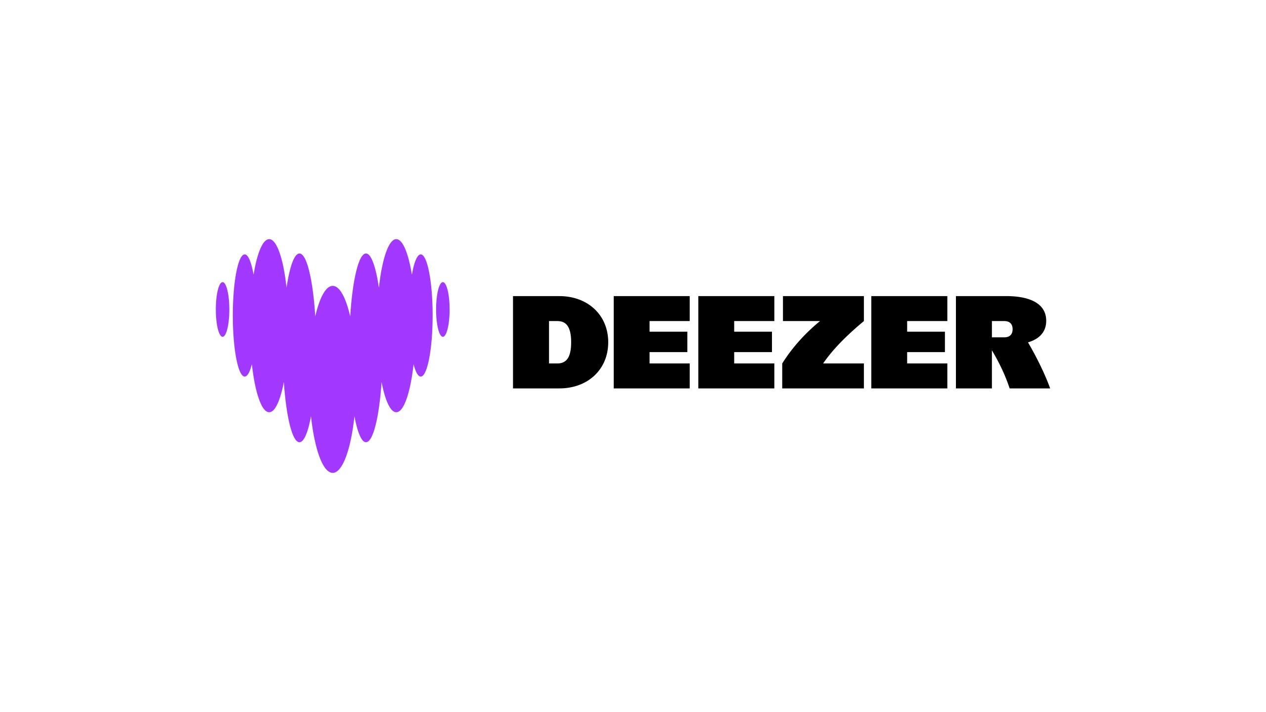 The Deezer logo on white