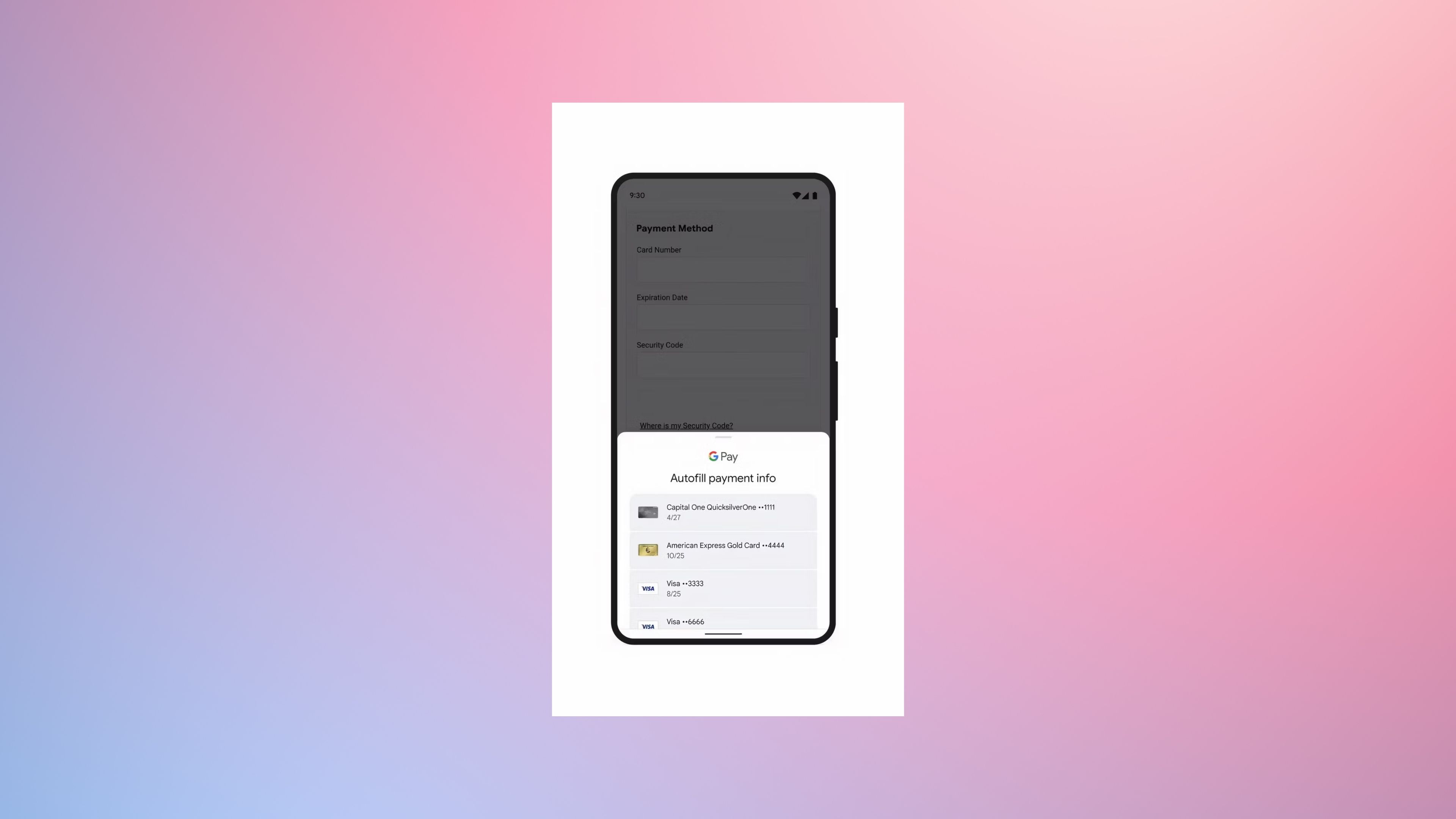 Google Pay: Automatically fill in payment information