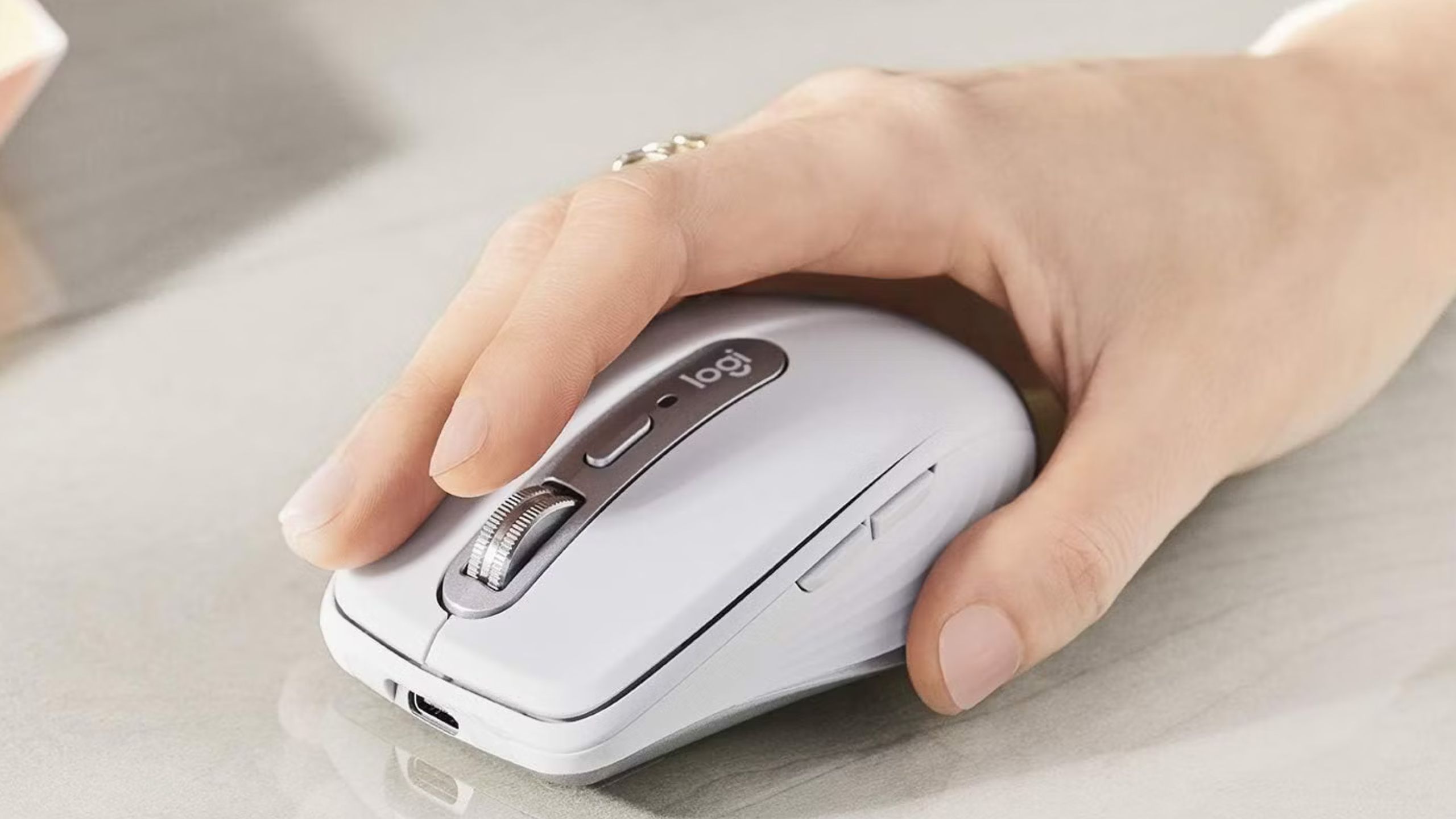 The Logitech Anywhere MX 3 mouse.