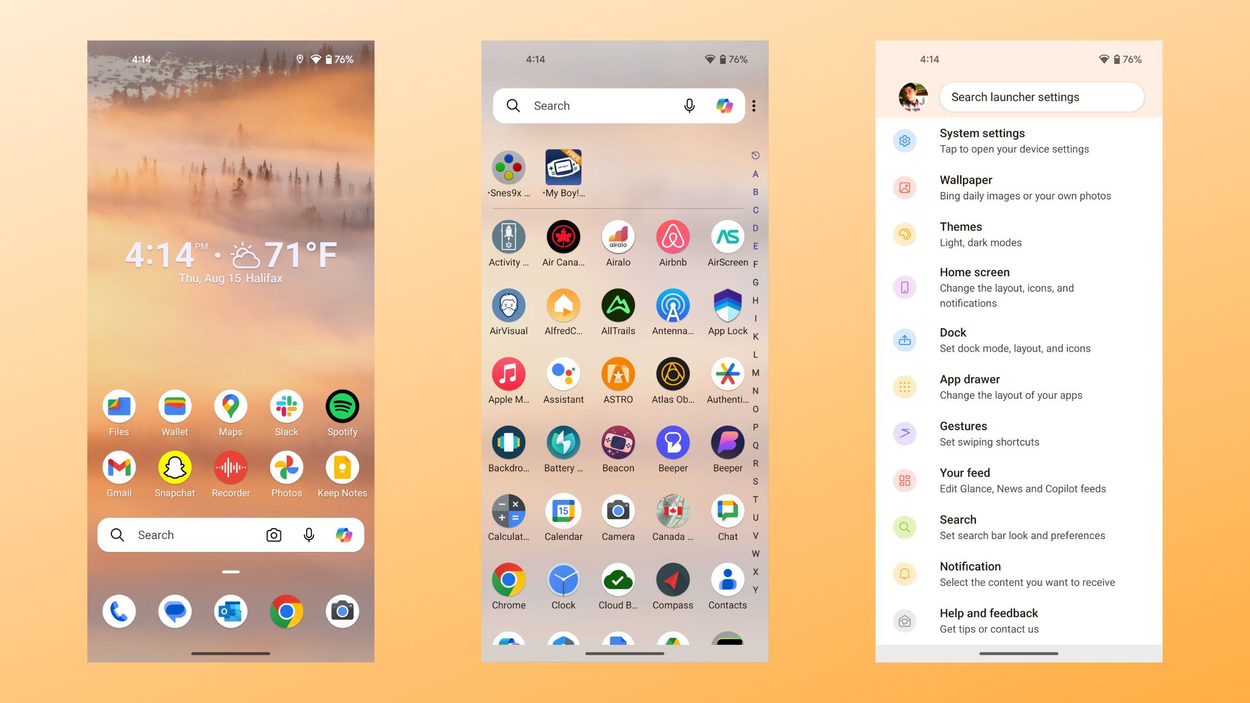 Microsoft Launcher screenshots