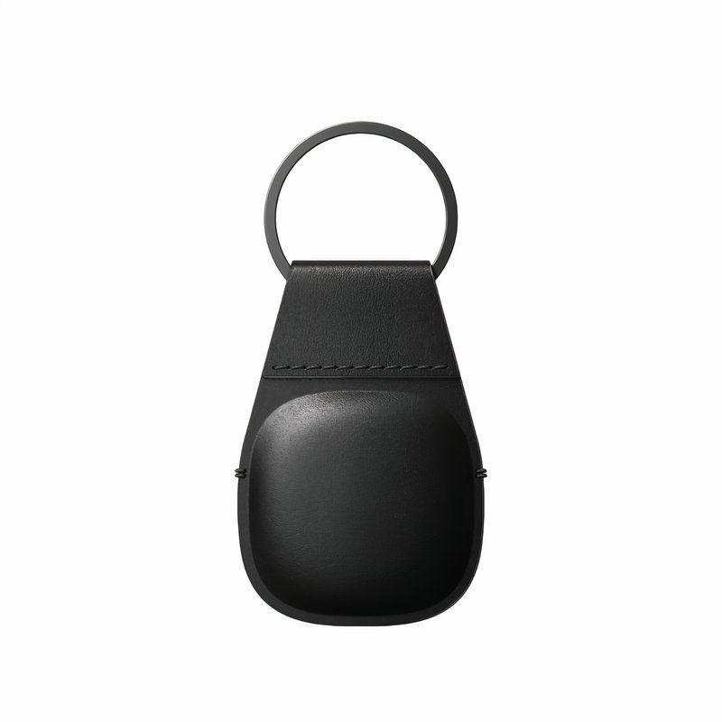 Black leather pouch attached to a key ring.