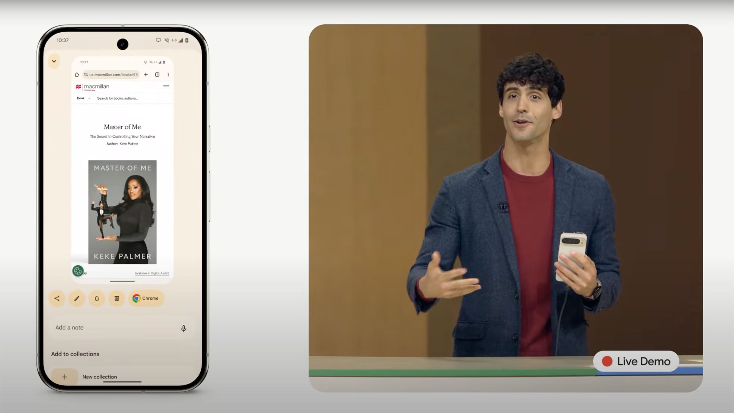 Pixel Screenshots app in Made By Google keynote