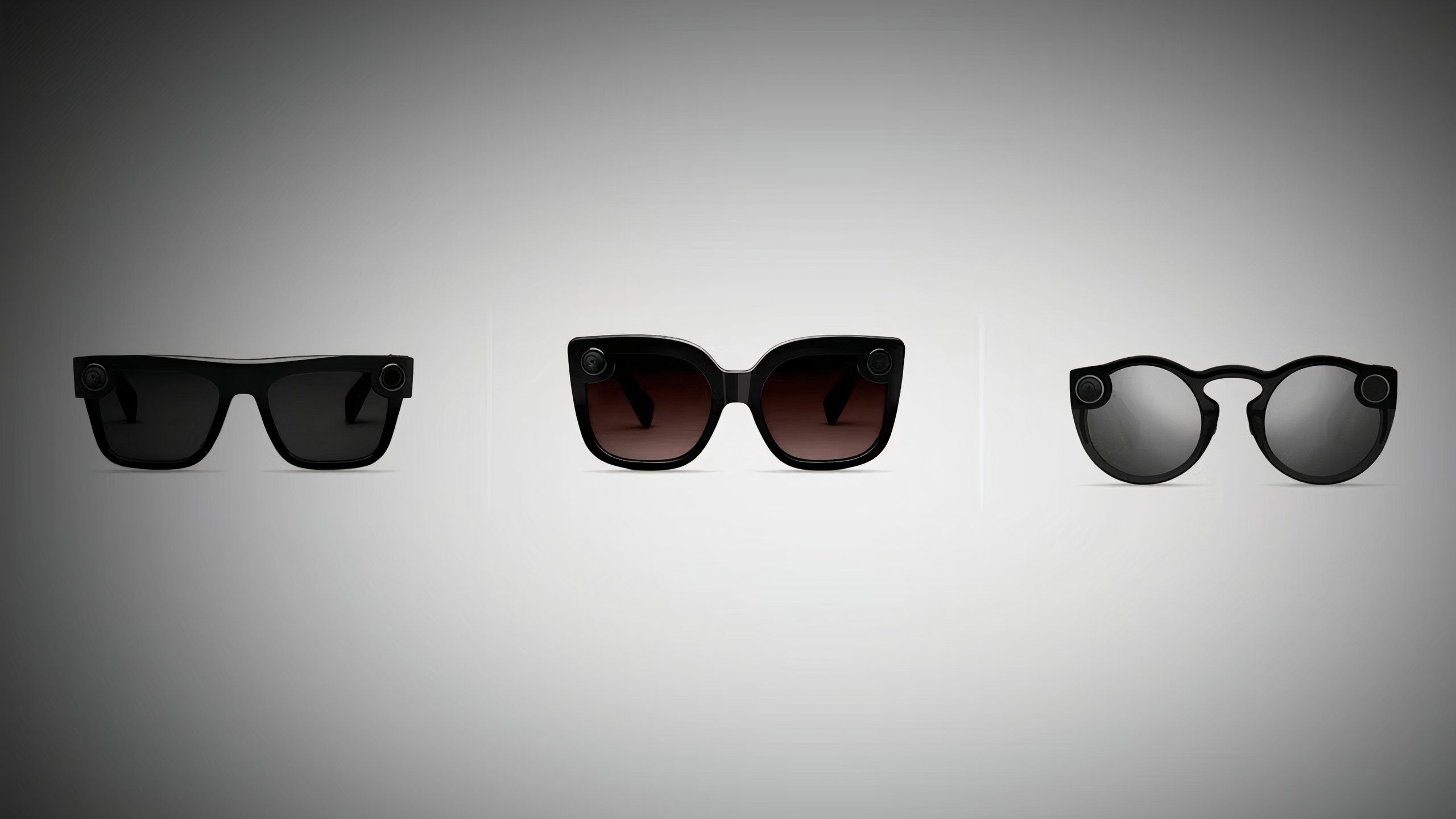 The three different style options of the Spectacles 2.