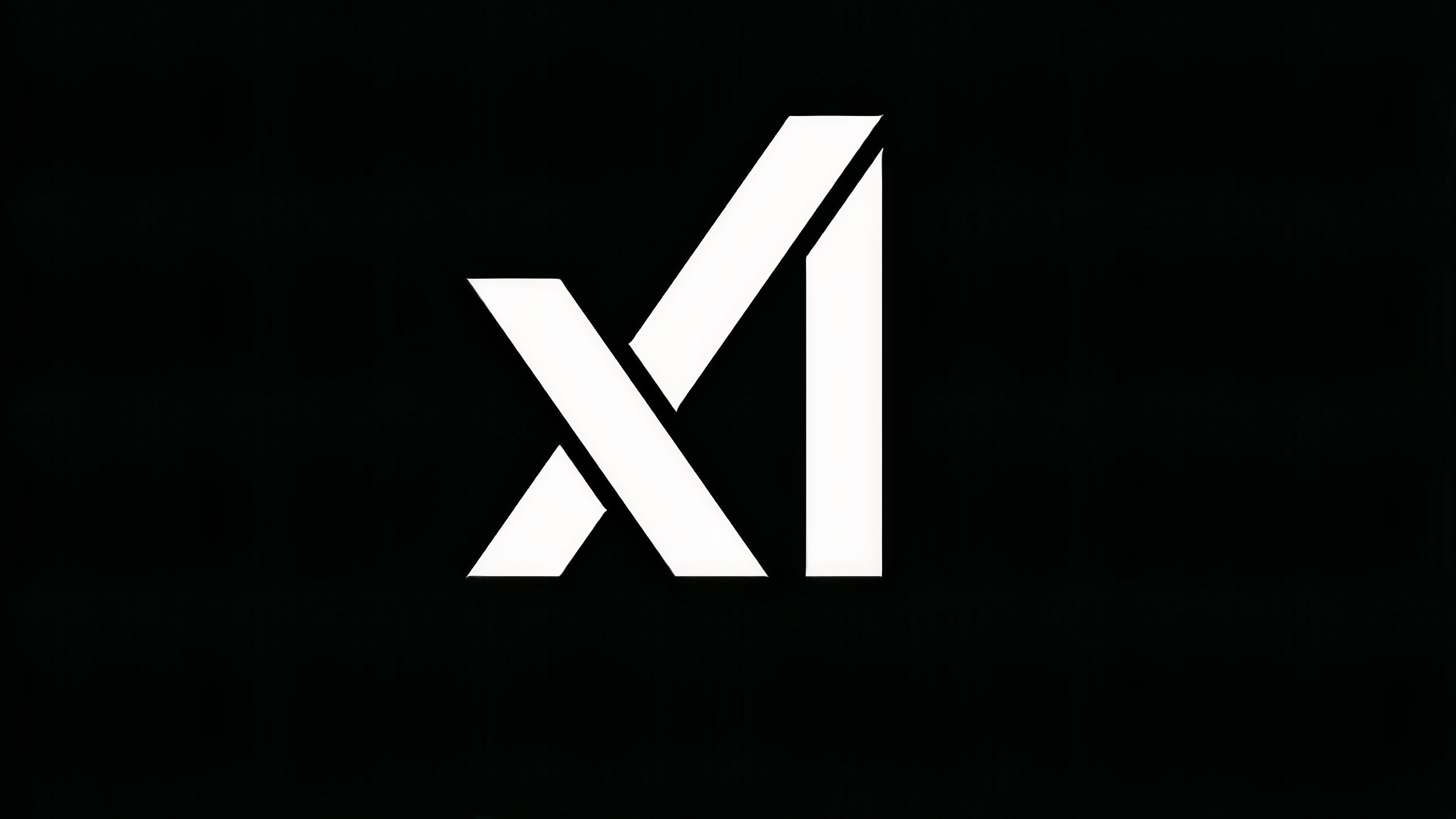 X AI logo on a black background