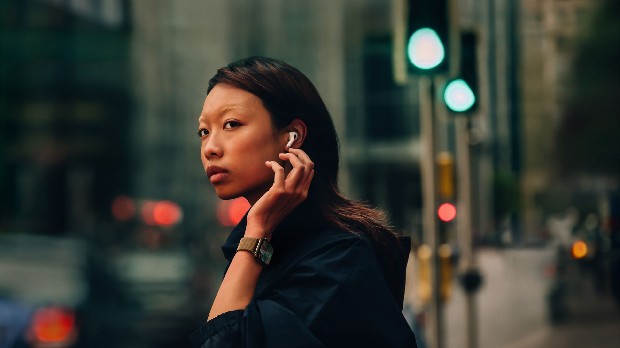 The Apple Watch Series 10 worn with AirPods