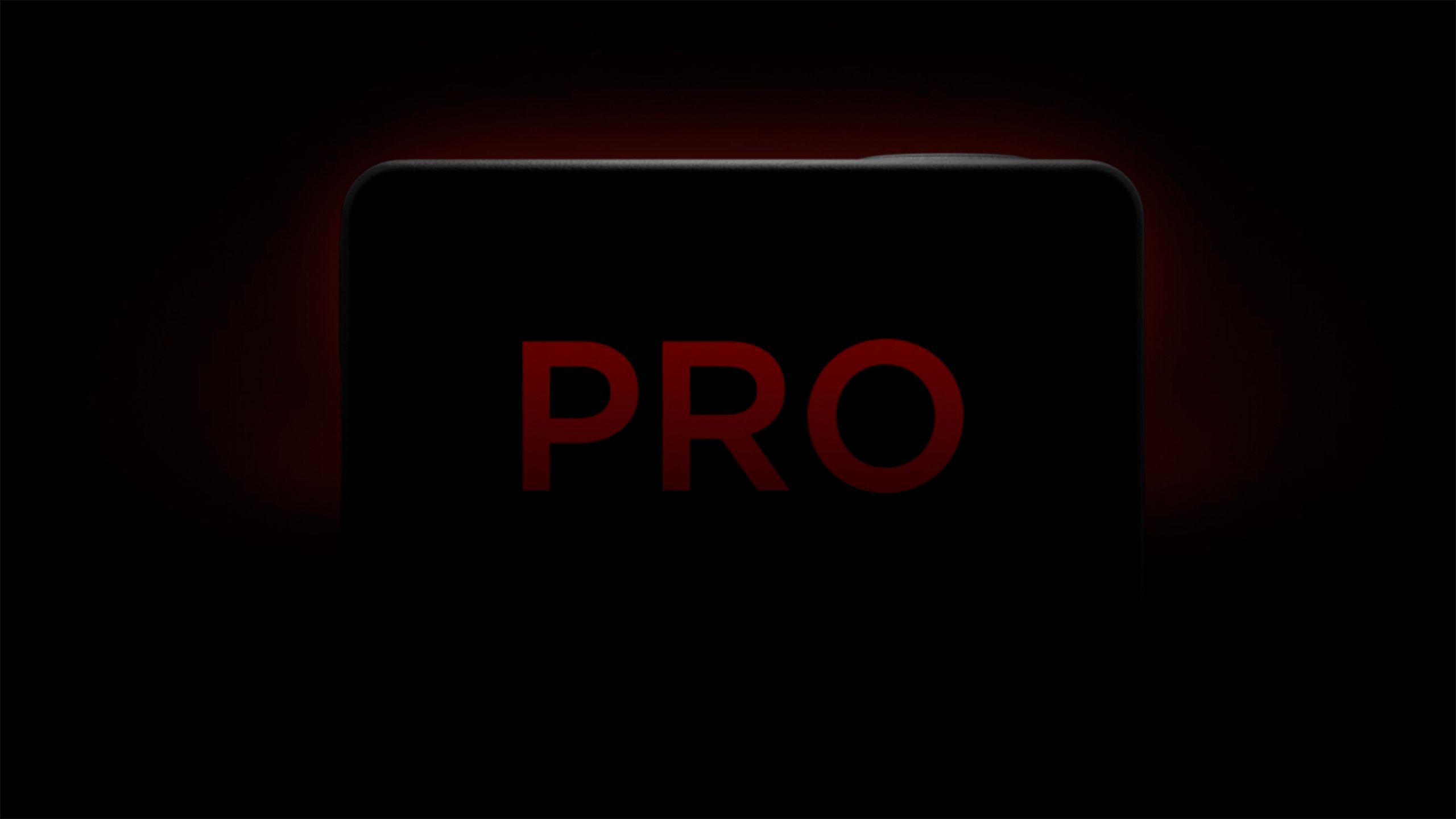 DJI's teaser photo showing the outline of an action camera with the word PRO in red