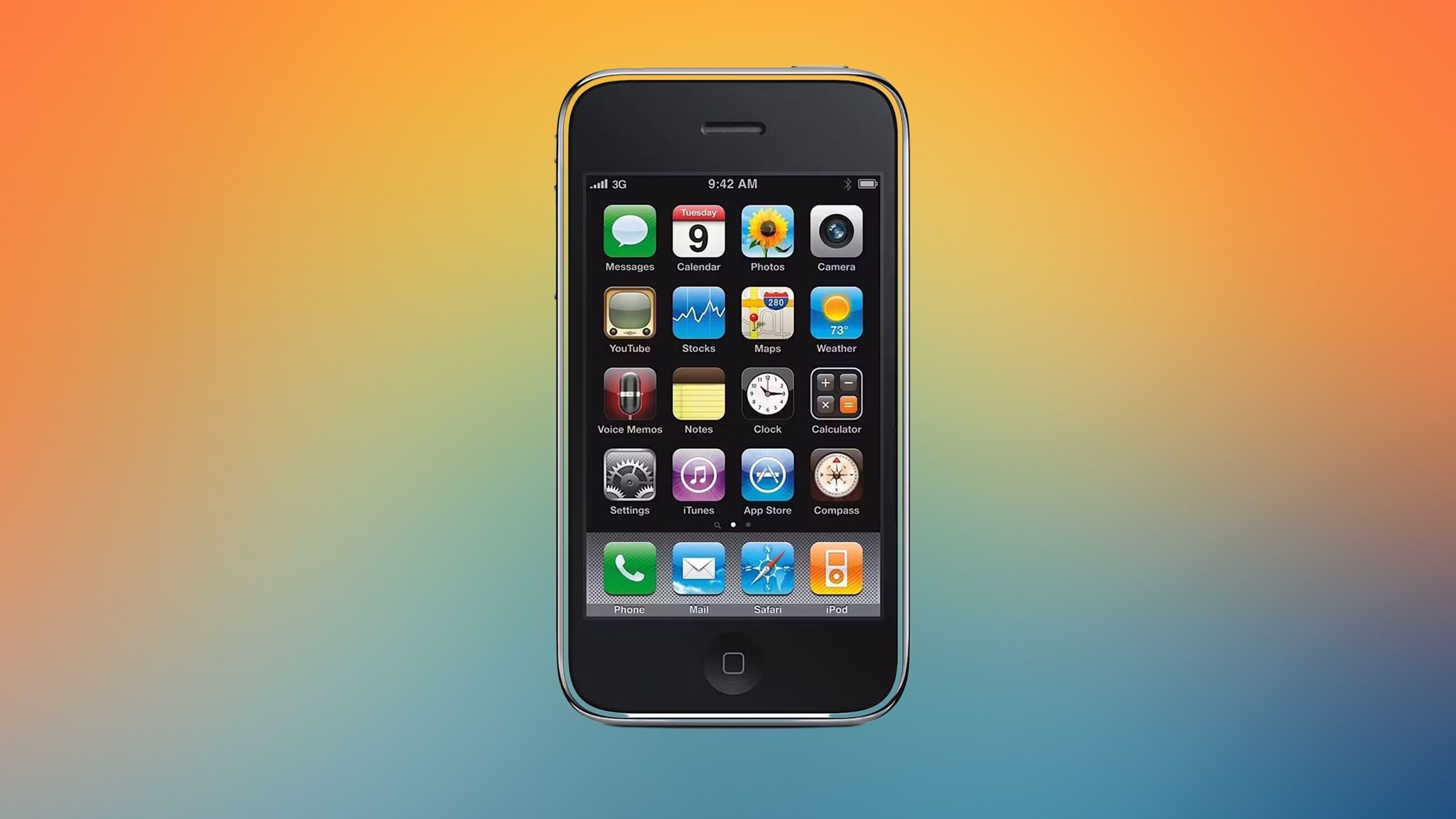 iPhone 3GS on gradient background