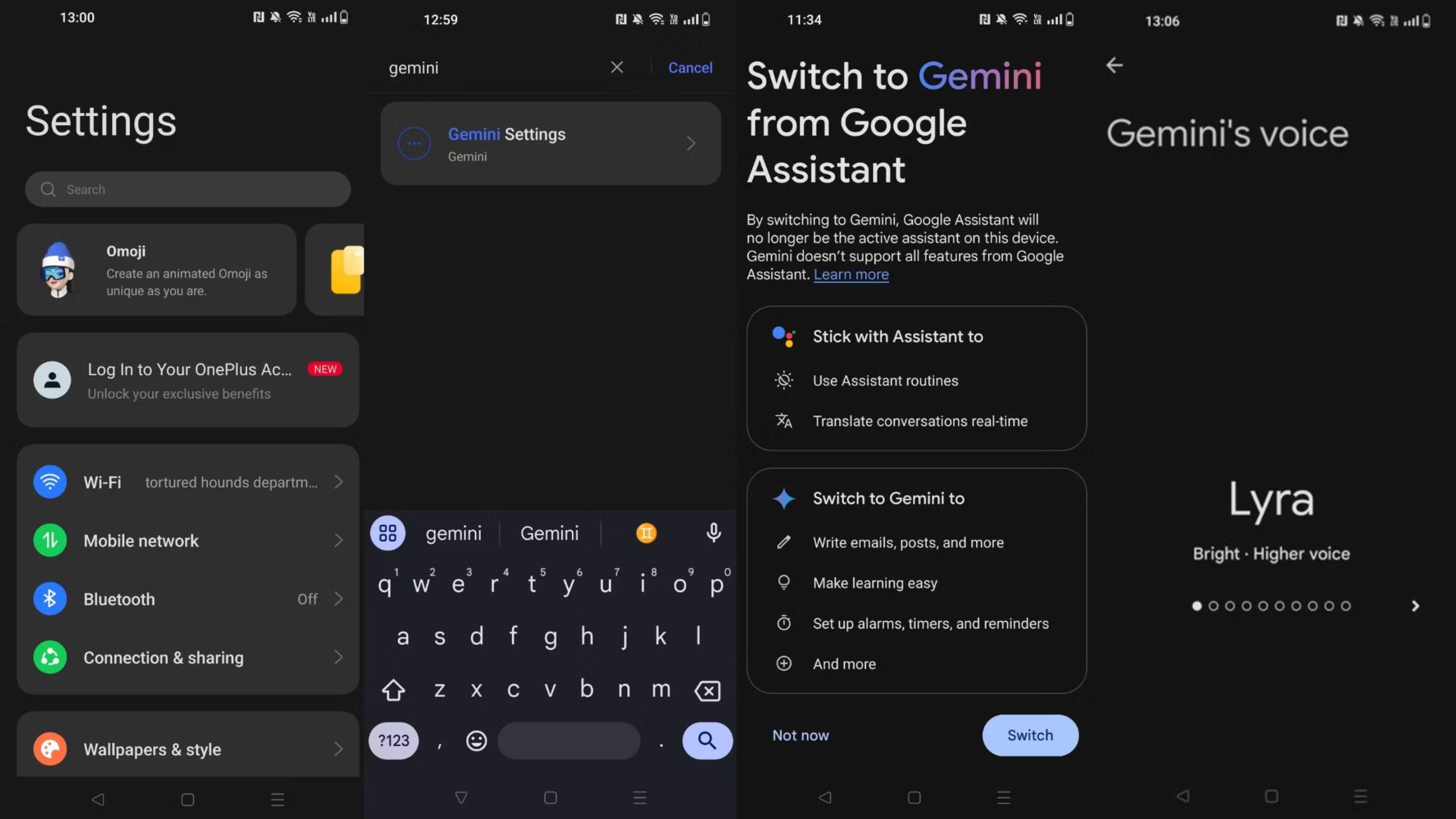 Google Gemini on Android screenshots 