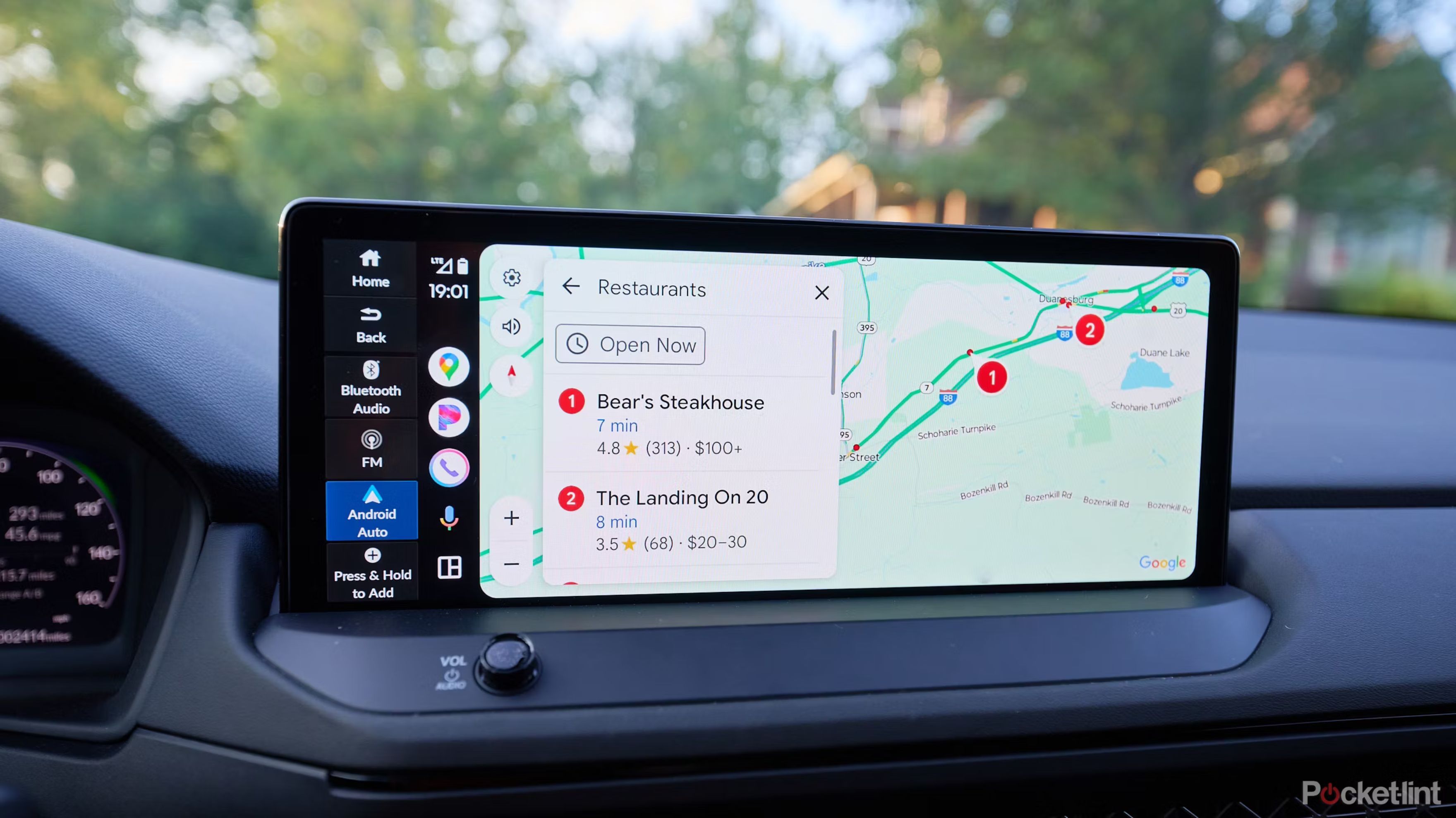 Google Maps Android Auto navigation to two locations. 