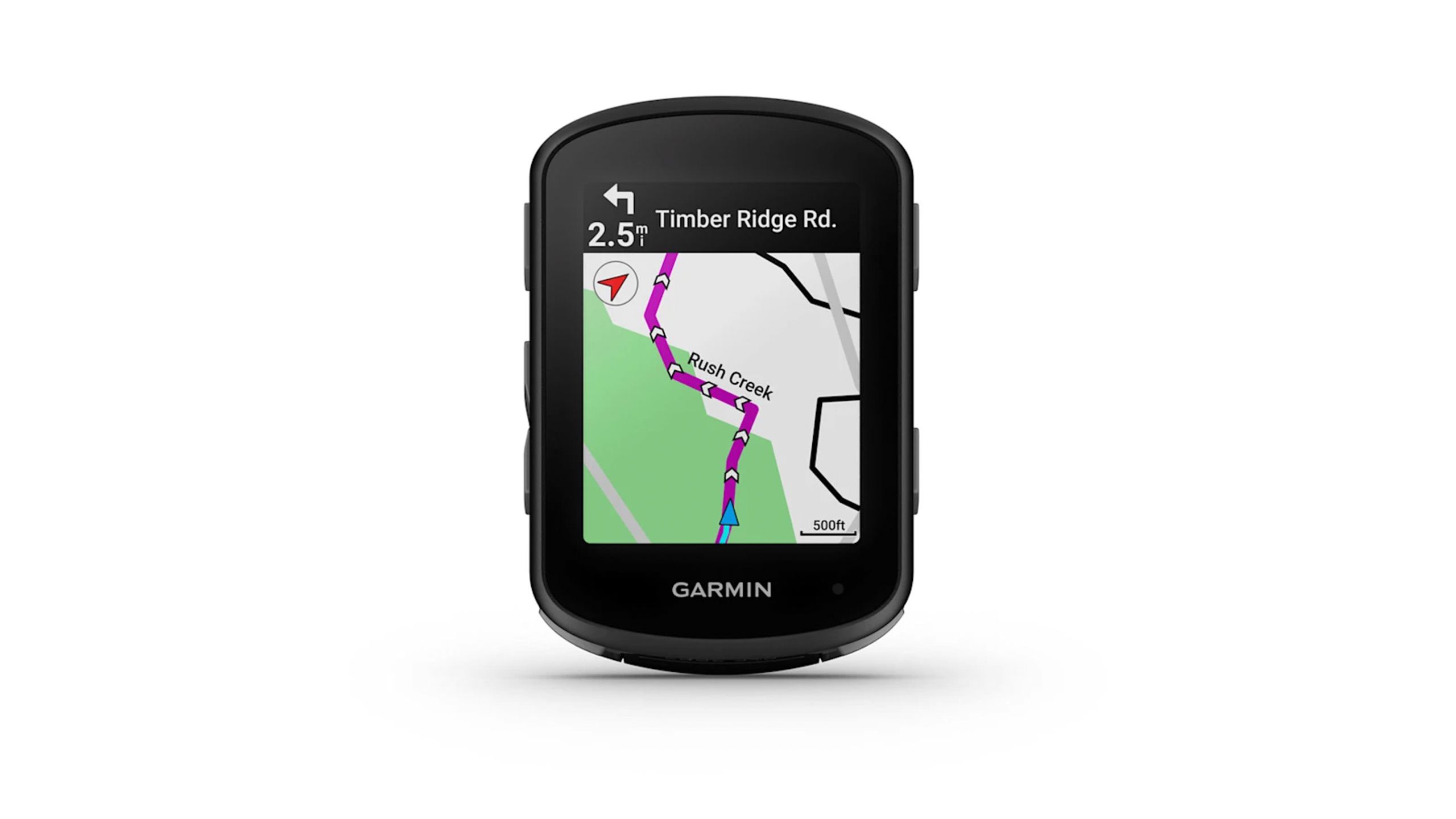 O Garmin Edge 540 é colocado contra um fundo branco. 