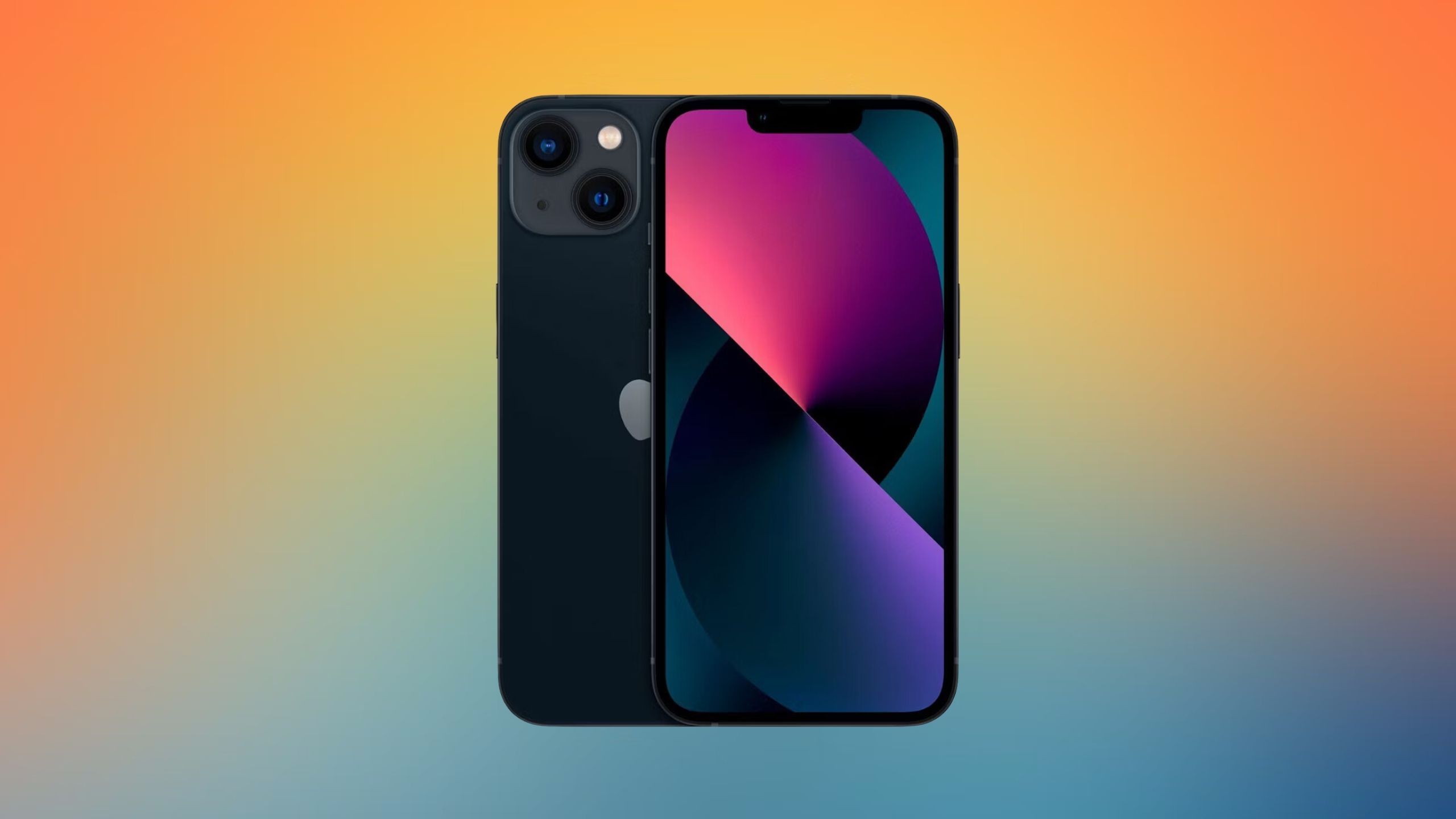 iPhone 13 on colored background