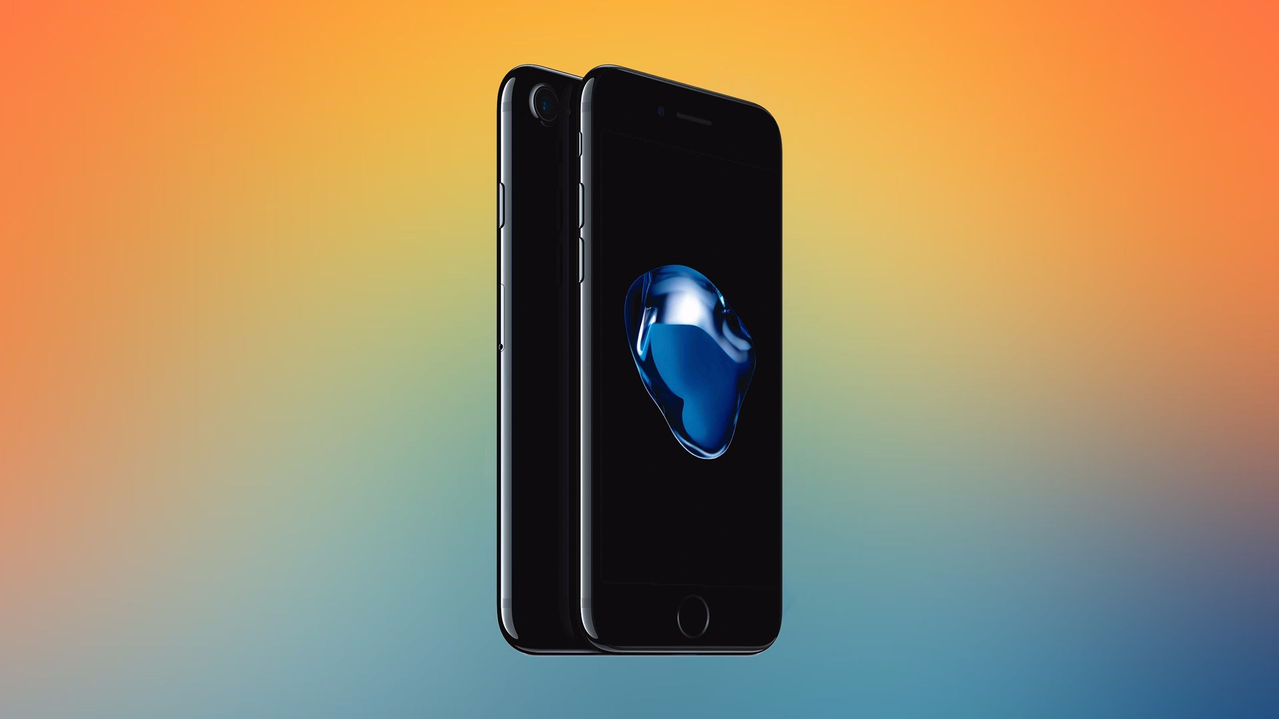 iPhone 8 on colored background