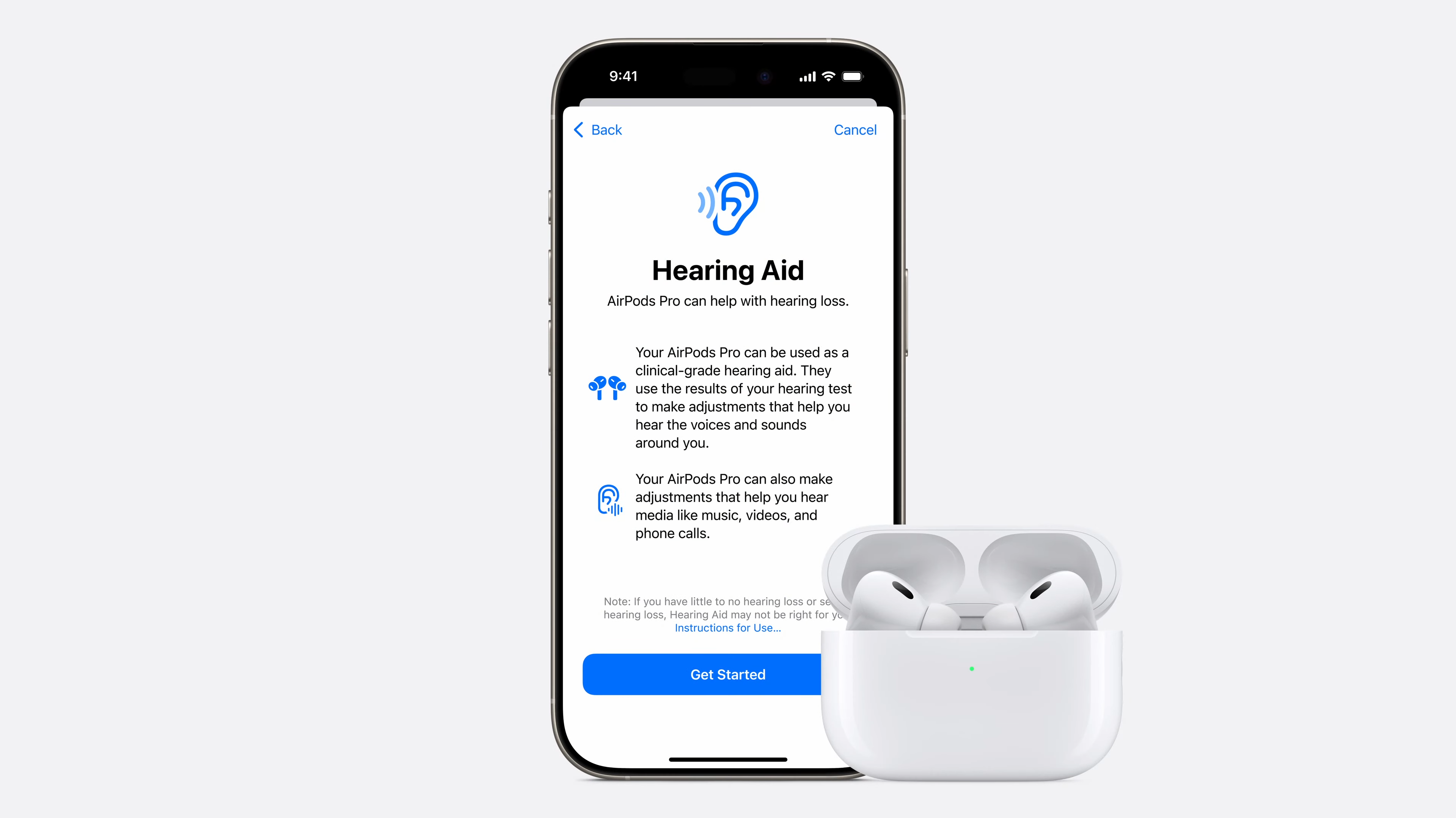 Apple's hearing aid feature on iPhone