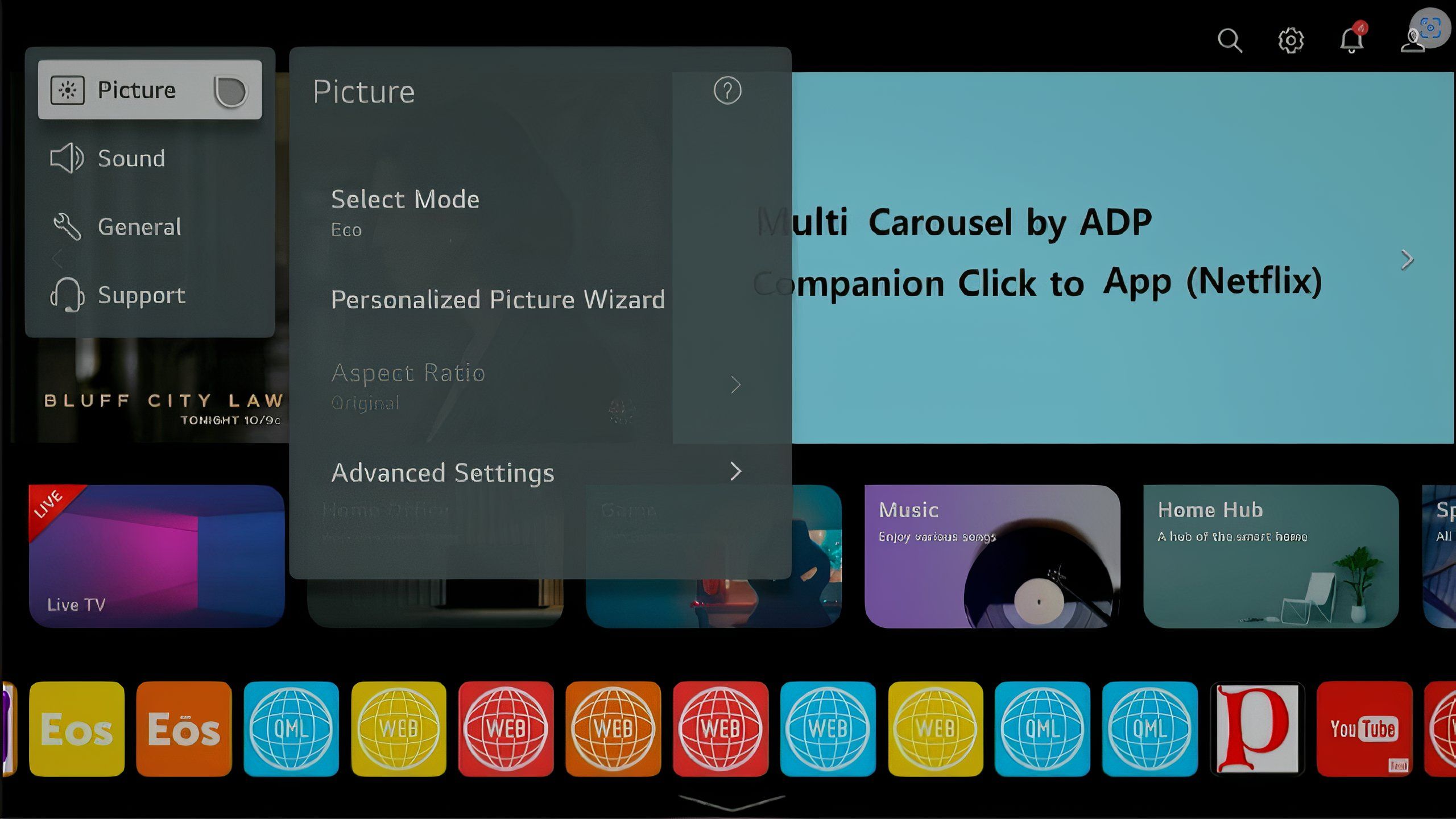 Personalized Picture Wizard on LG TV WebOS