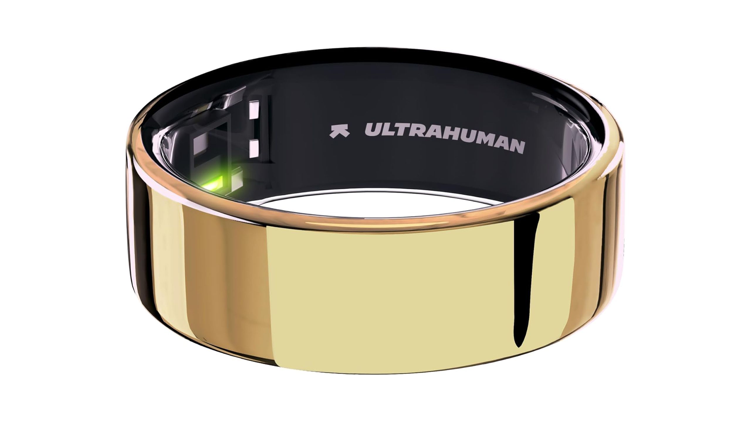 The gold Ultrahuman Ring Air sits against a white background. 