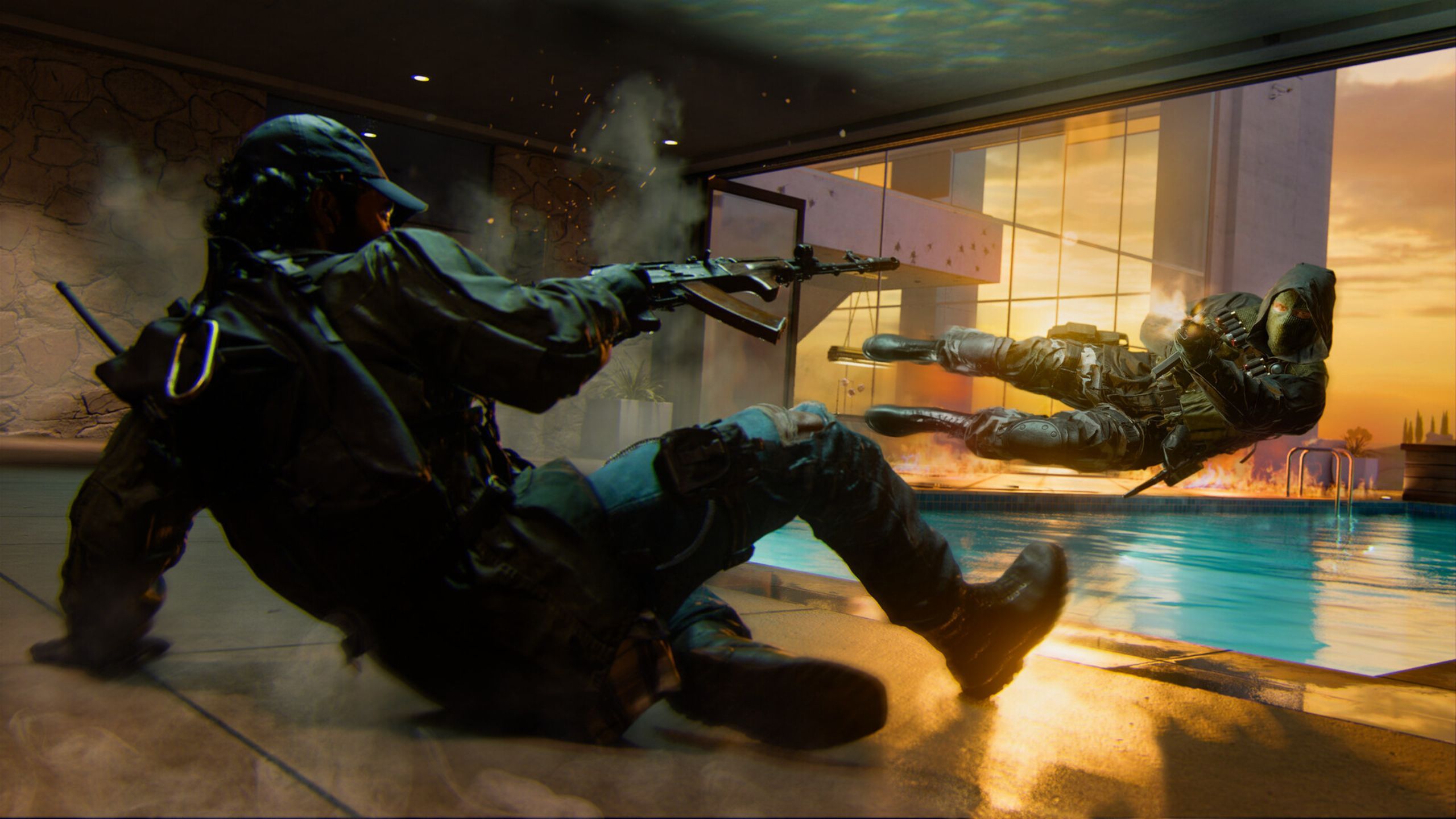 A gunfight in Call of Duty: Black Ops 6.