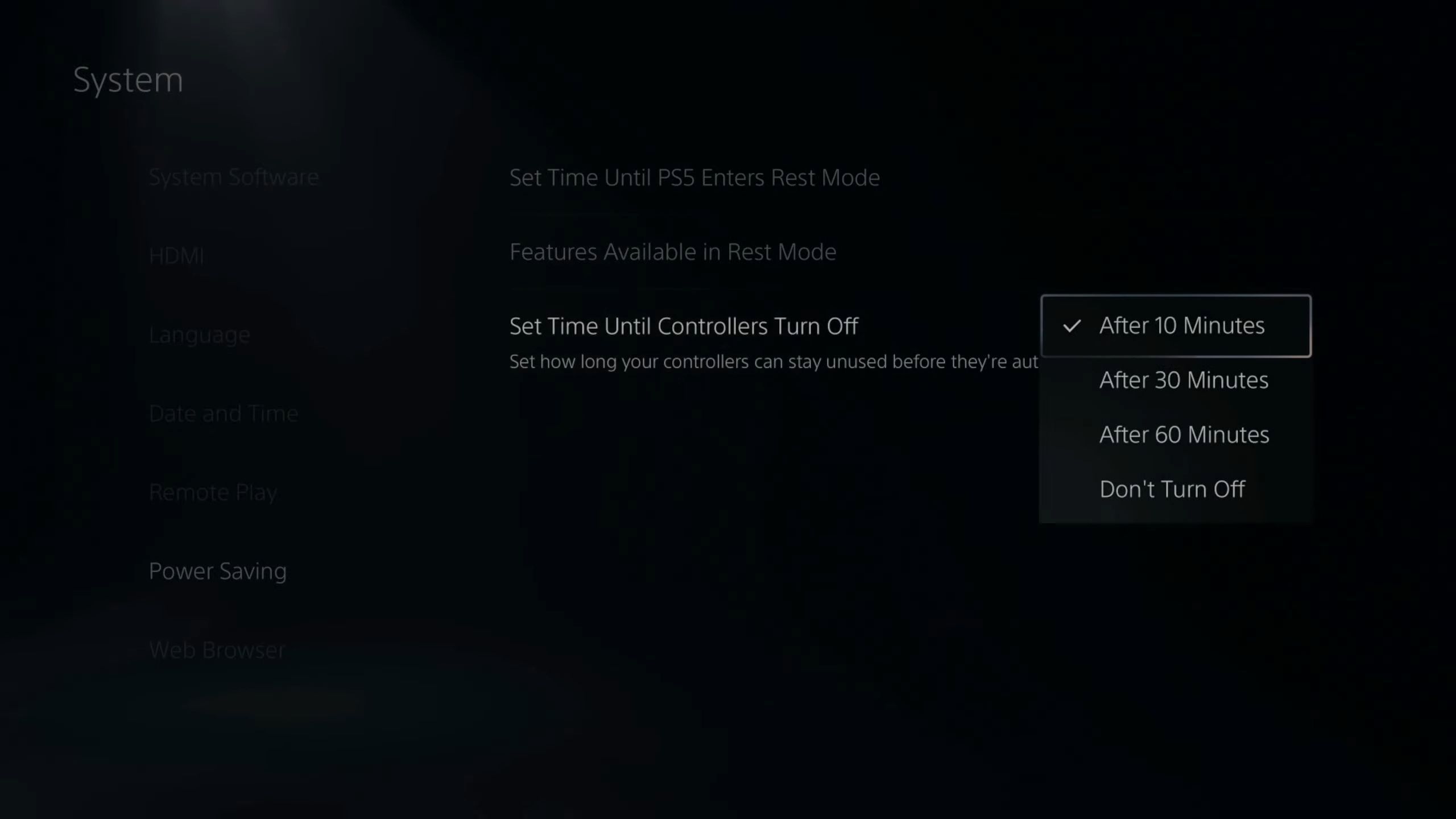 The controller settings on PS5.
