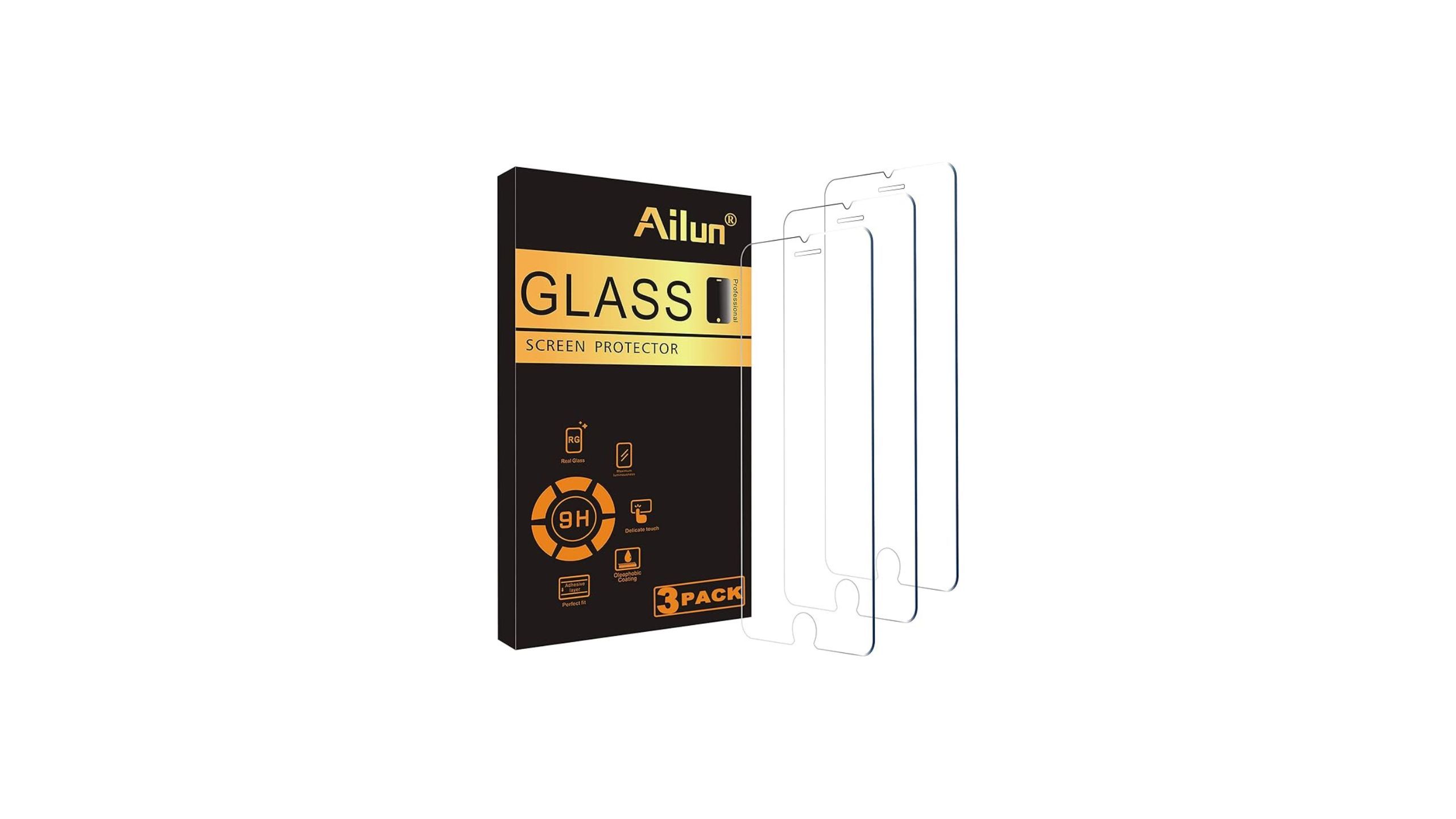 Ailun 3-pack Tempered Glass Screen Protectors for 4.7-inch sized iPhones