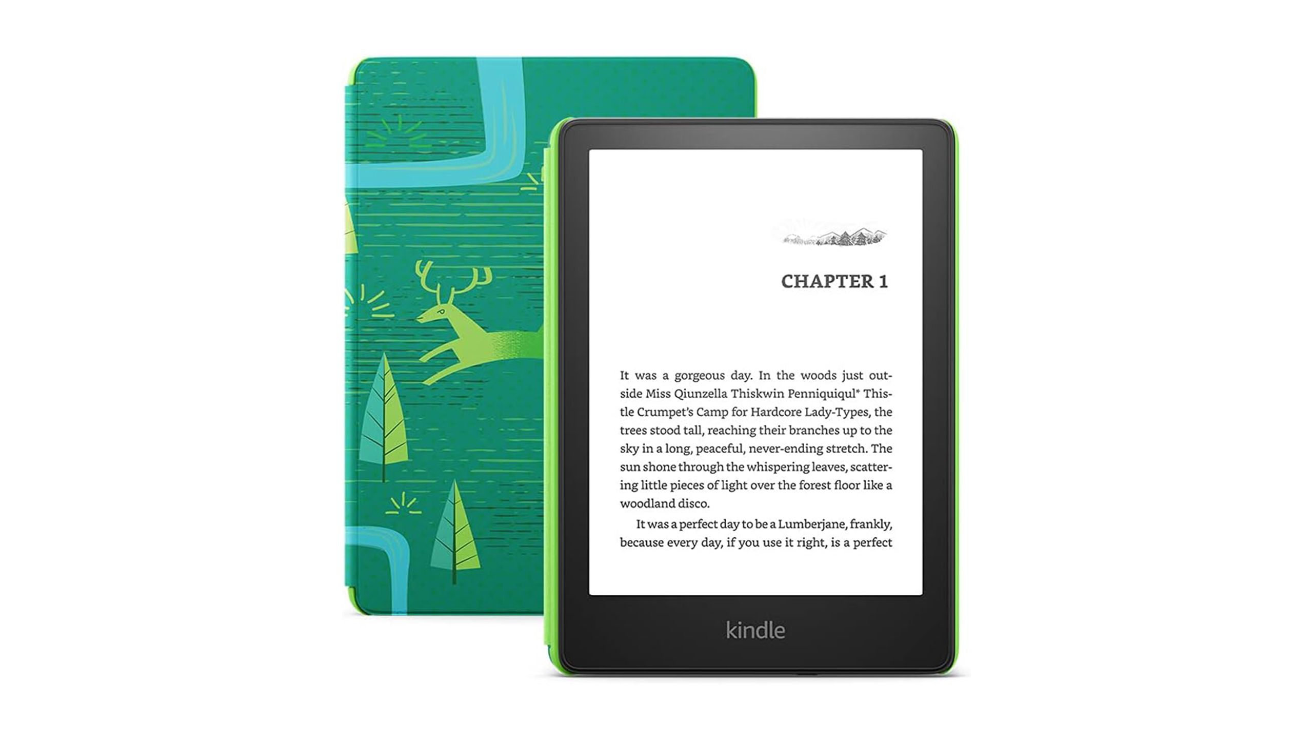 Amazon Kindle Paperwhite niños sobre fondo blanco.