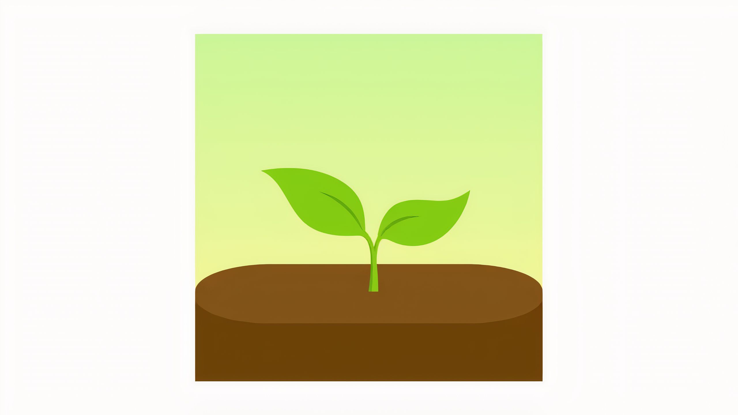 An app icon with a green sprout growing out of dirt.