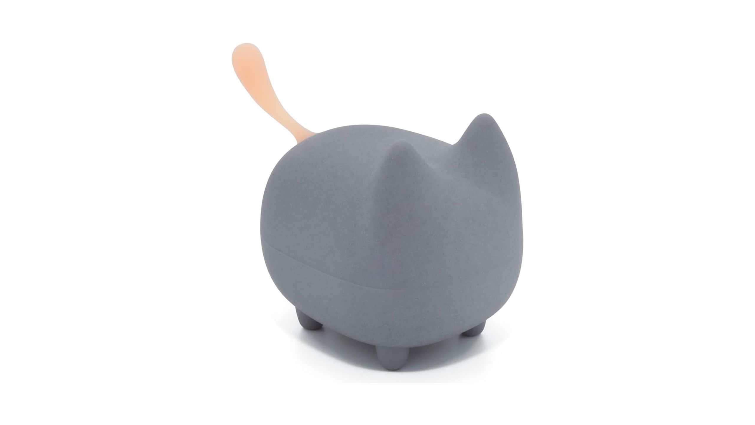 The gray Gingo Kitty Speaker is placed against a white background.