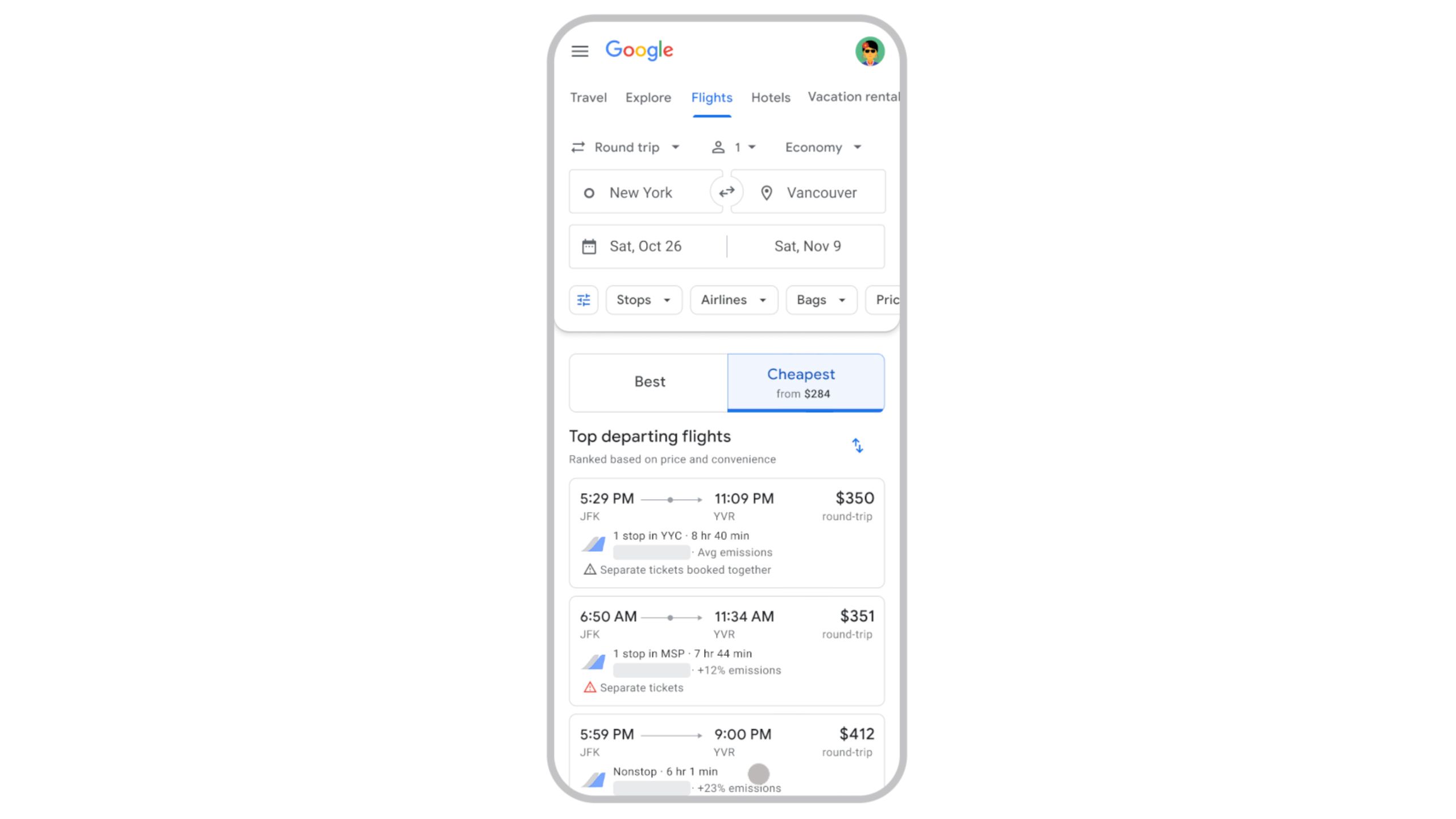 Guia de opções mais baratas no Google Flights