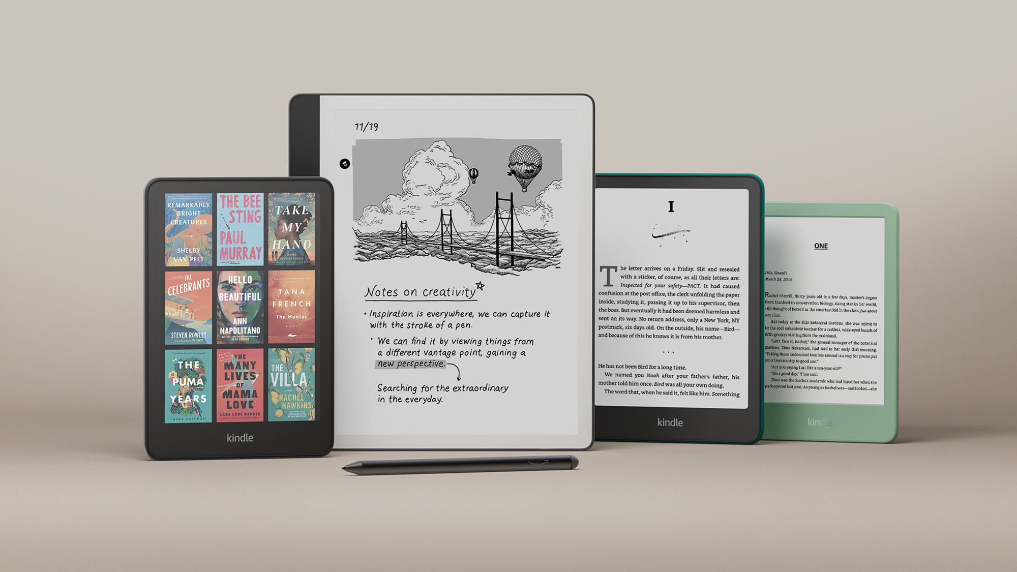 Uma variedade de modelos Kindle 2024