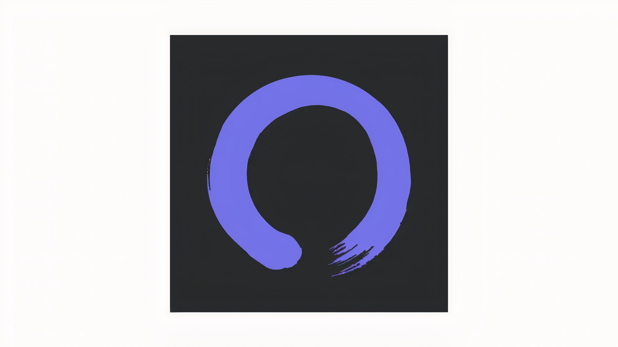 A black app icon with a blue brushstroke in the shape of an incomplete circle.