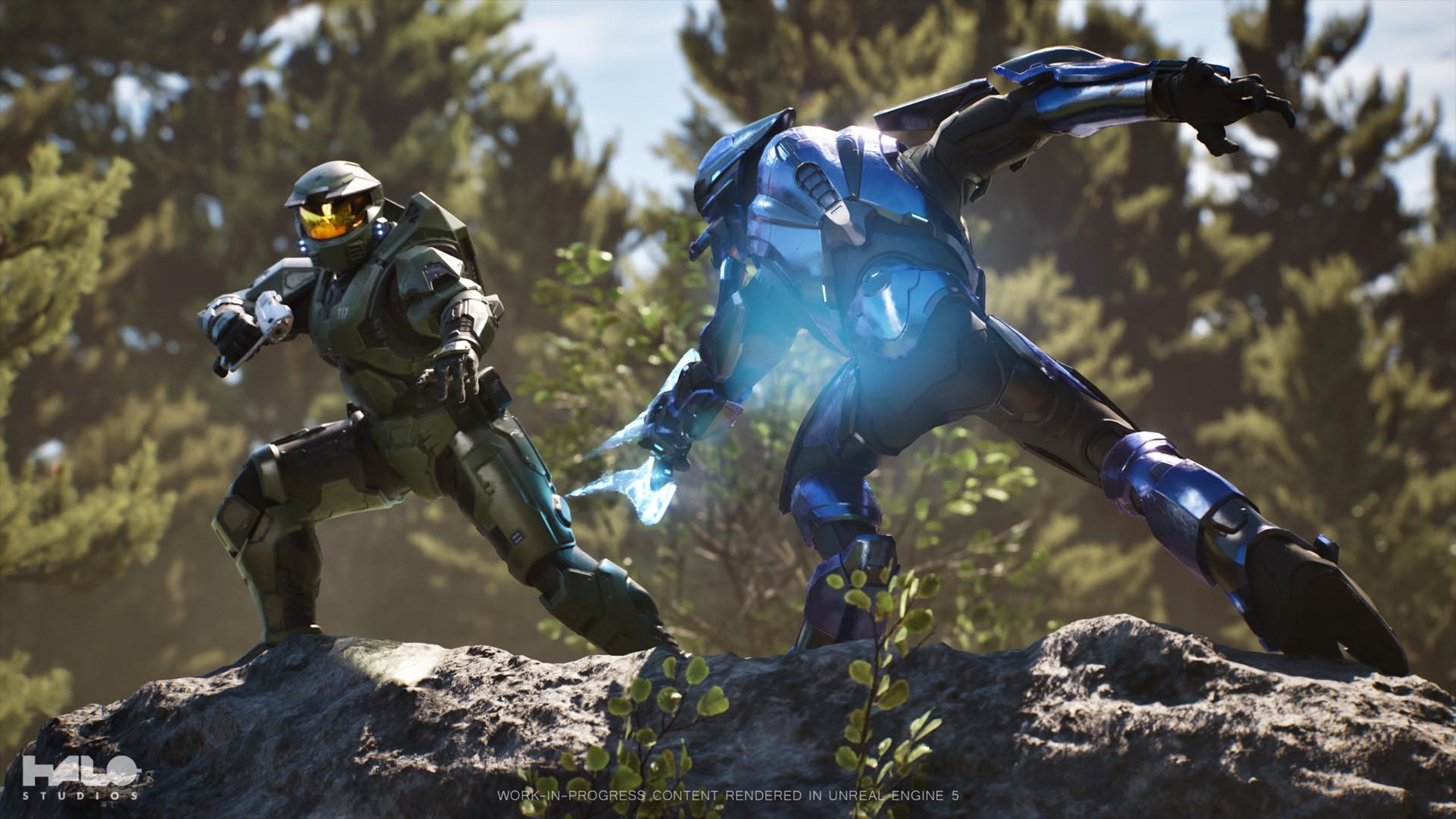 Master Chief fighting Elite in Halo