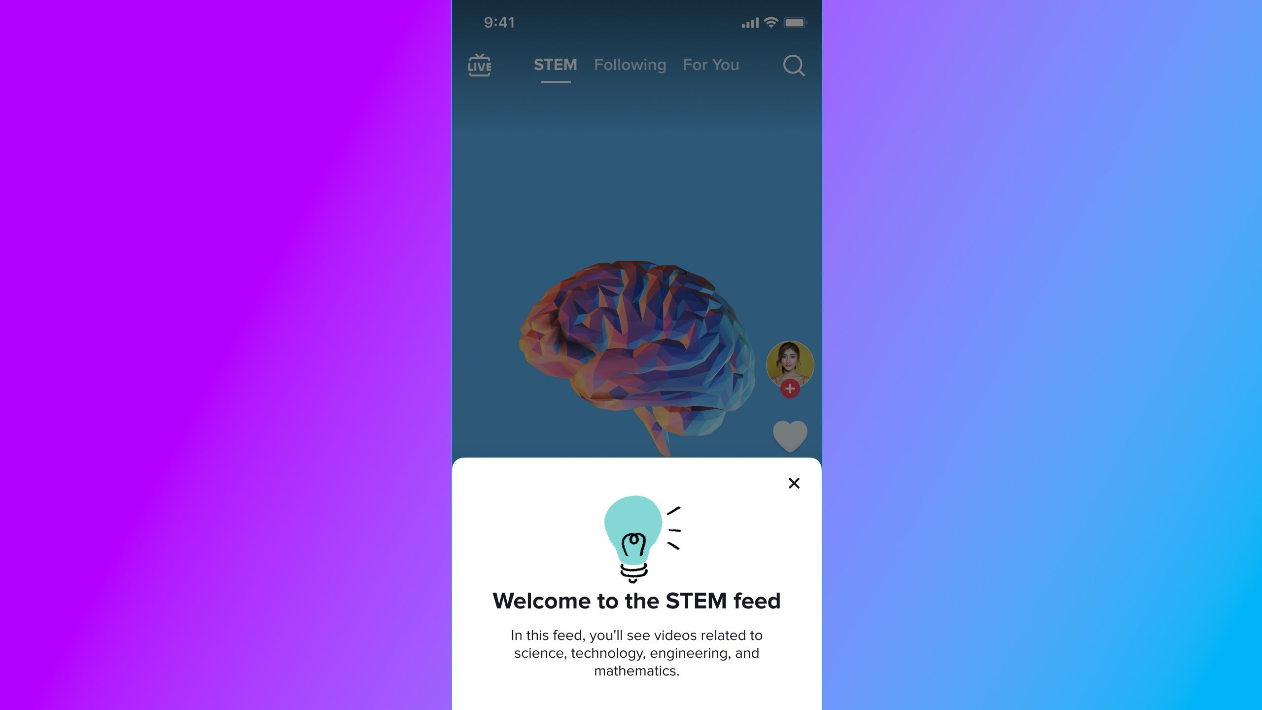 TikTok STEM feed