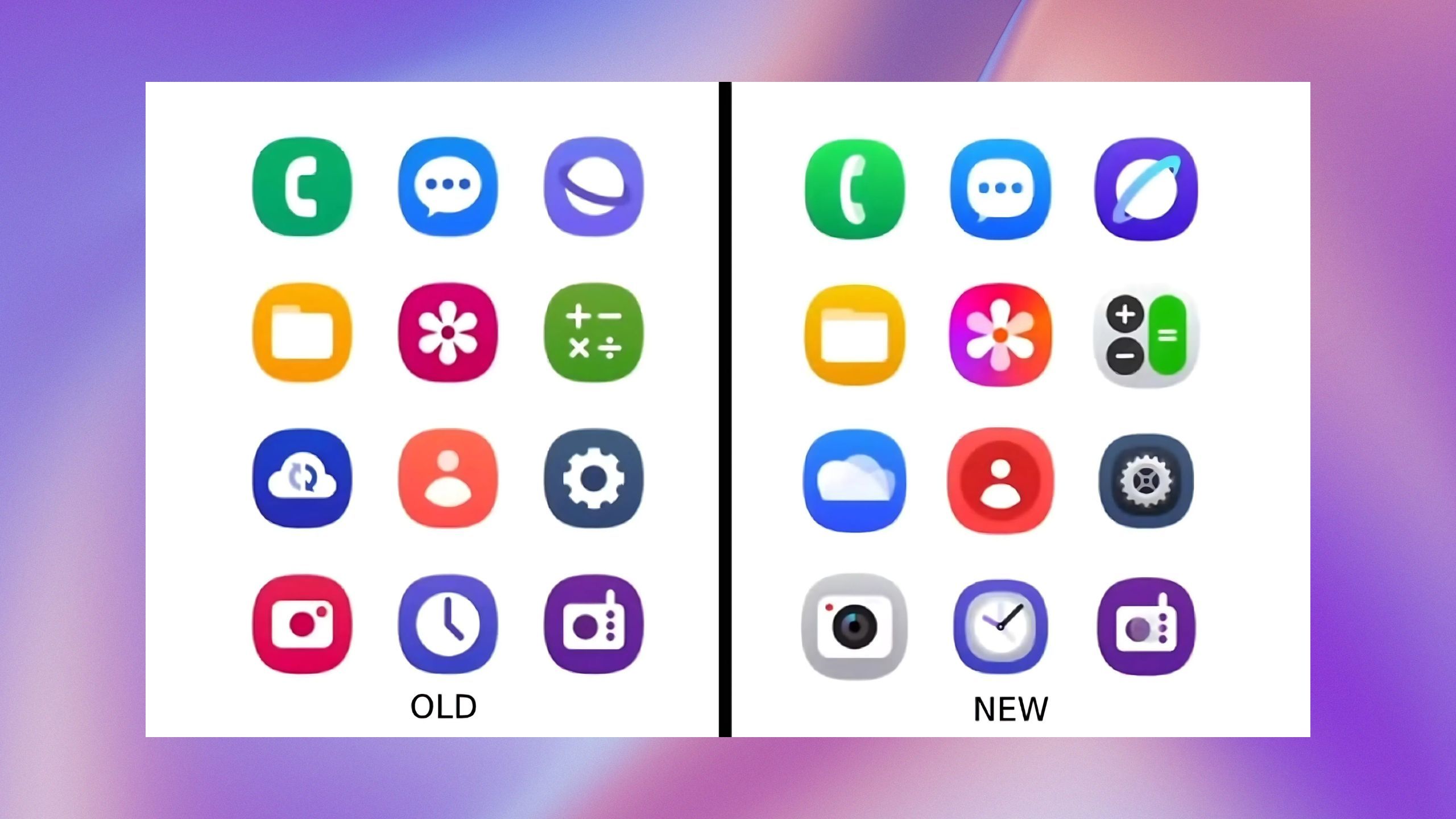 New Samsung app icons.