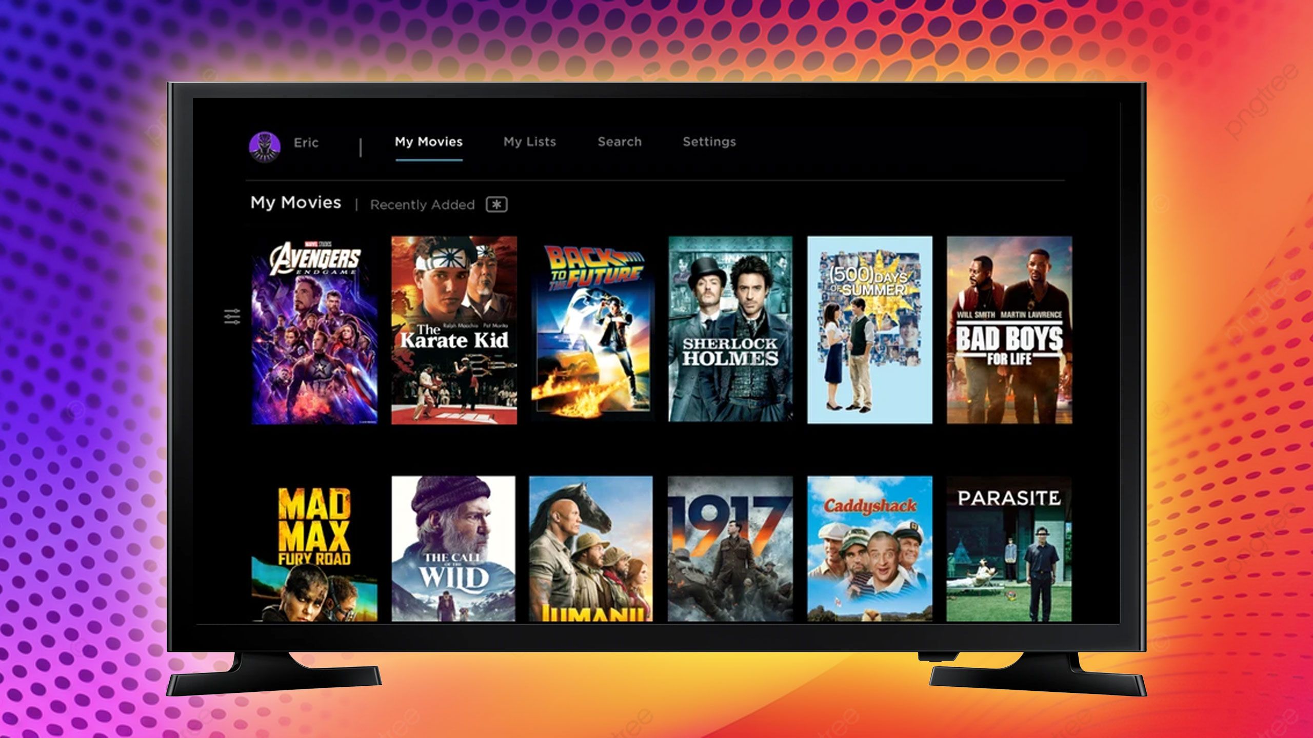 A rendering of a selection of movies on Movies Anywhere. 