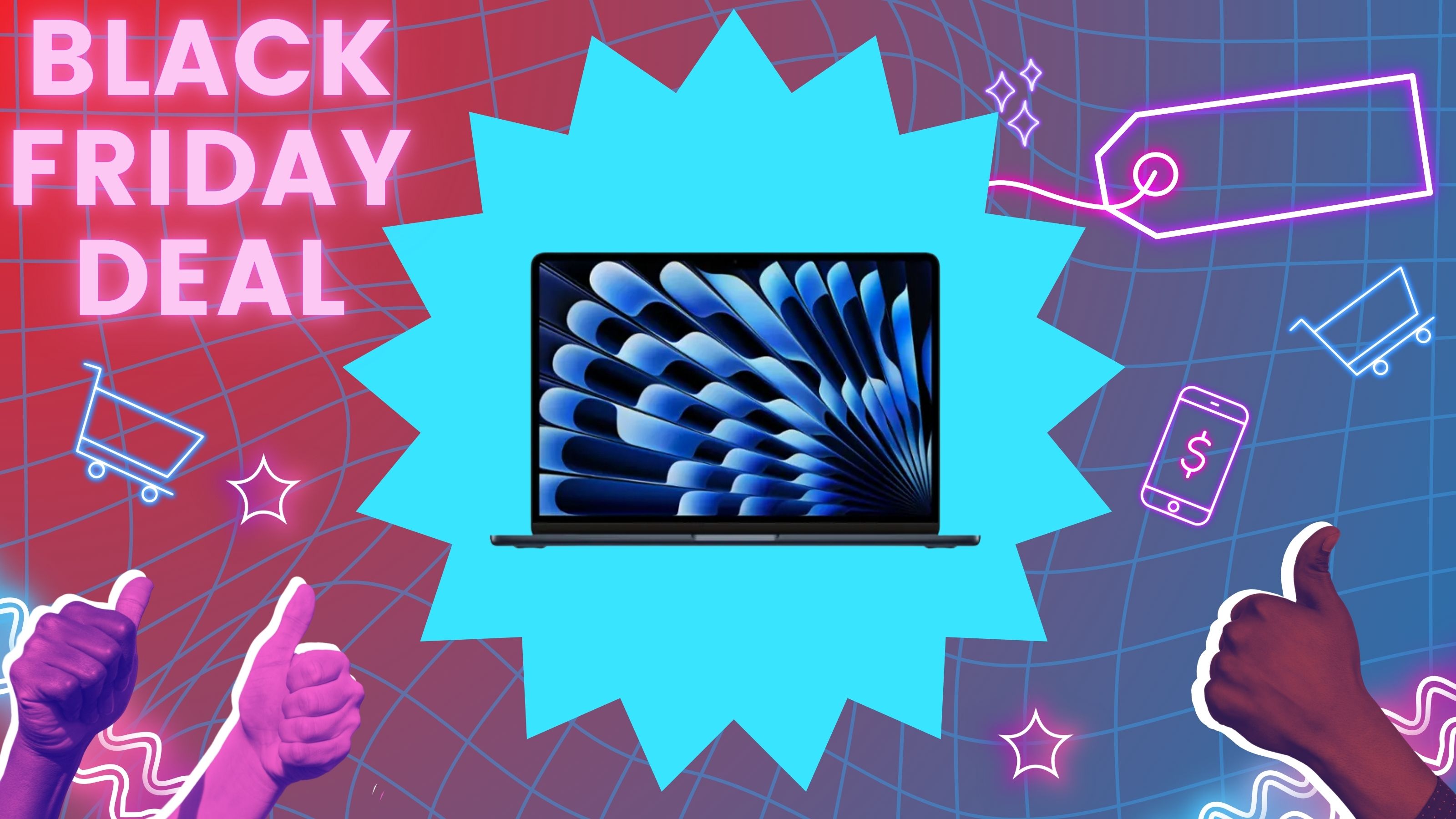 Black Friday Deals with MacBook Air M3 in the Center