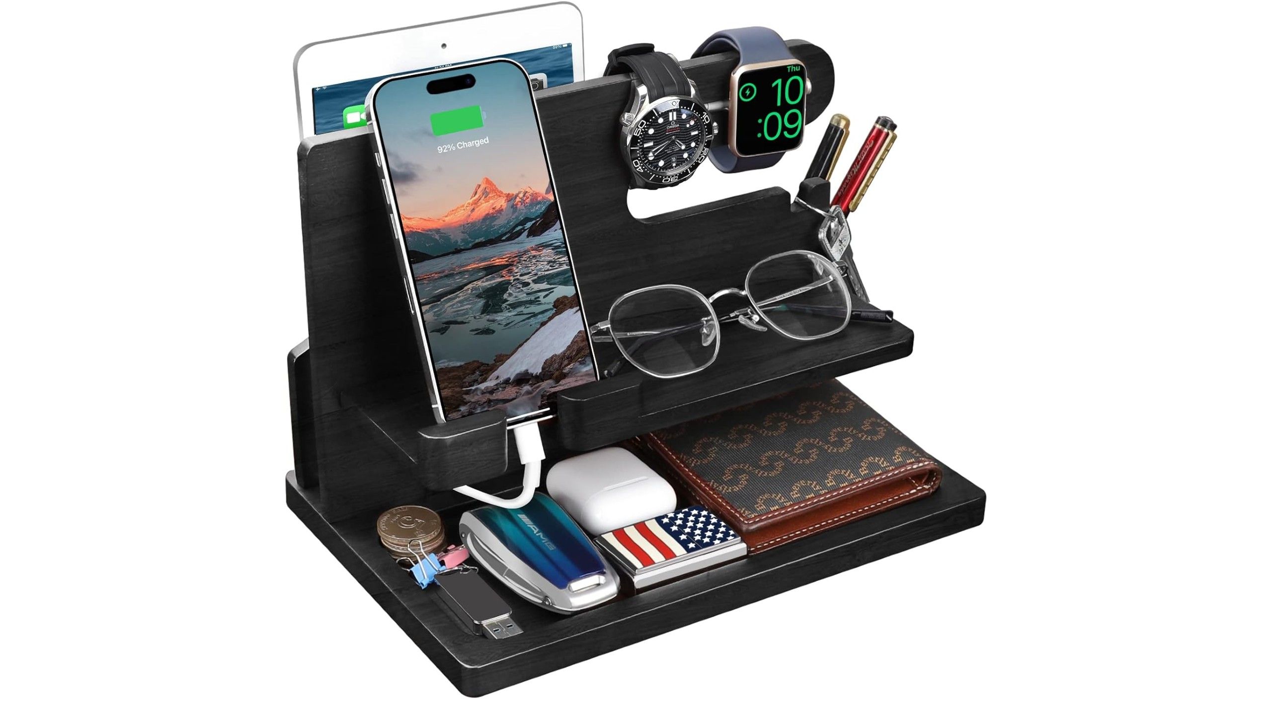 Gifts for Men Wood Phone Docking Station-1