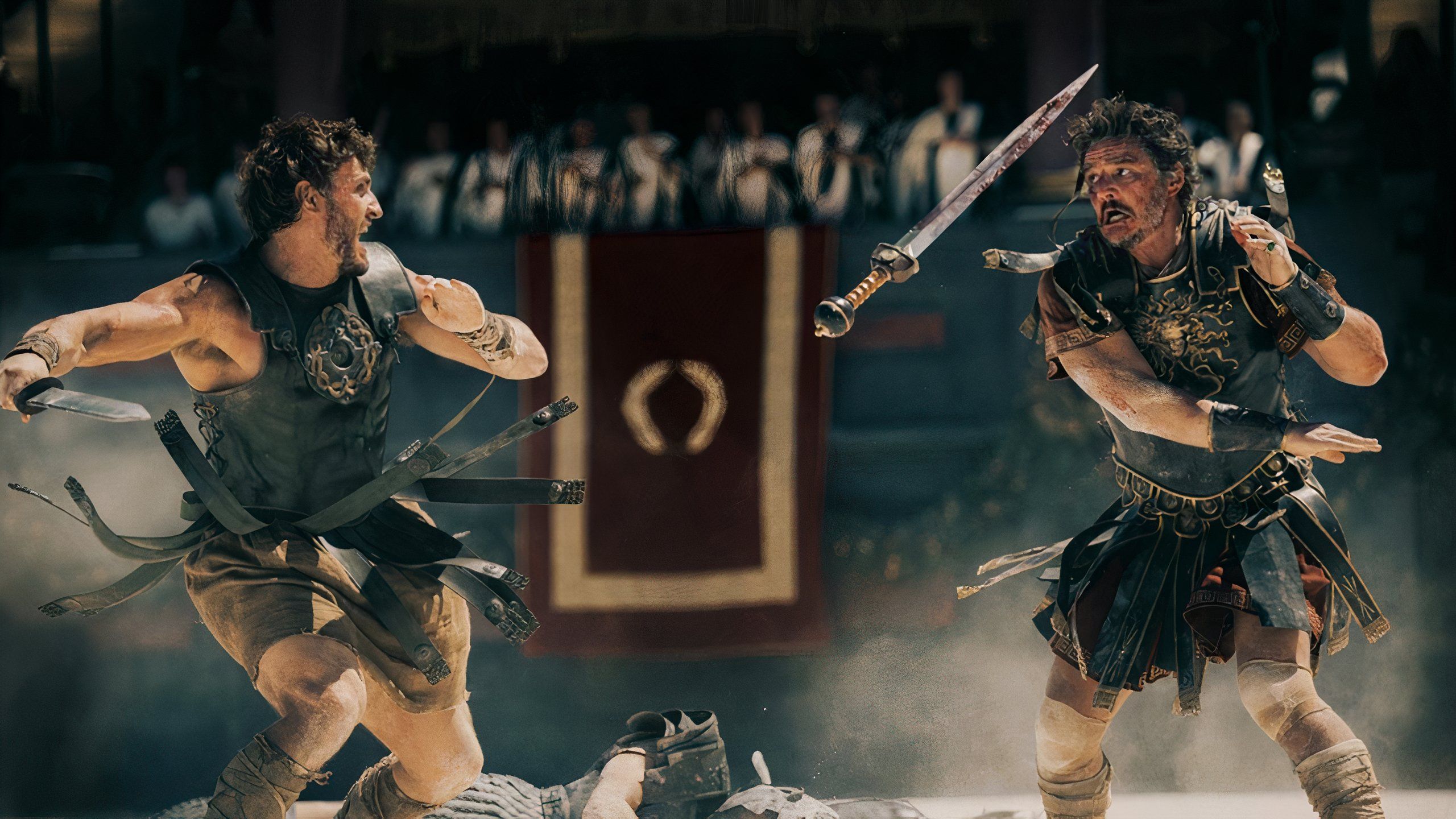 Paul Mescal and Pedro Pascal in Gladiator II