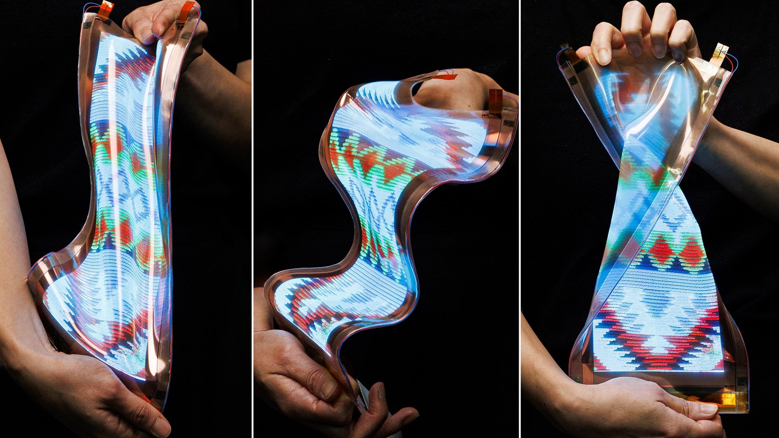 This stretchy screen can twist, expand, and pull just like Laffy Taffy