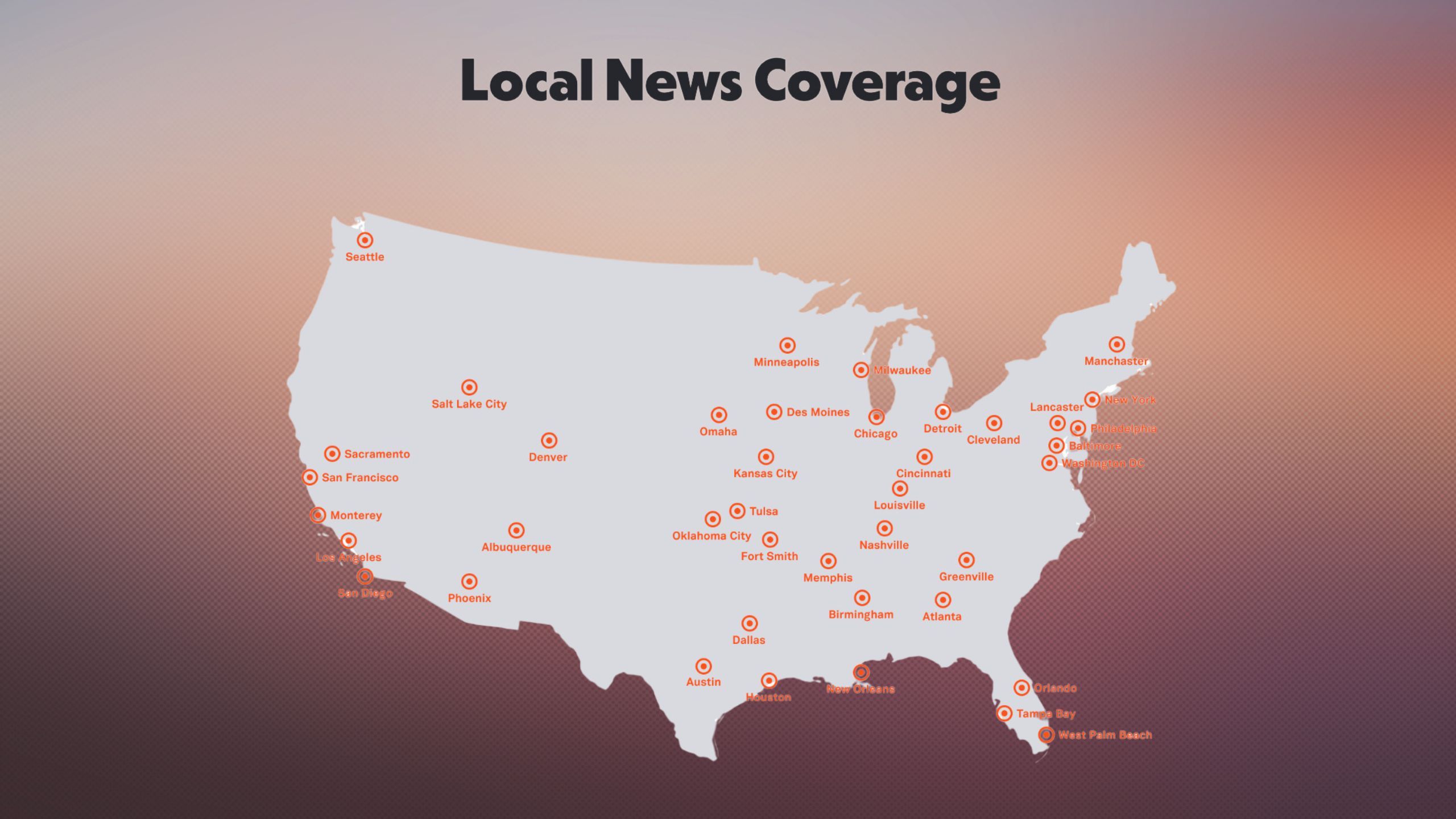 Tubi local news coverage US map