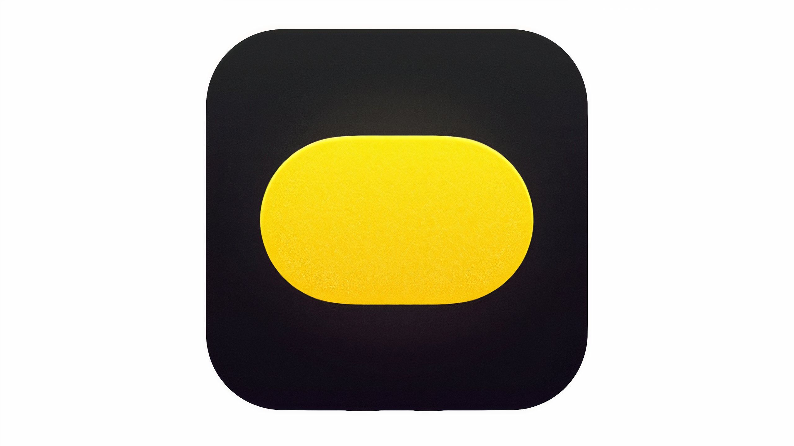 A black app icon with a yellow circle in the center.