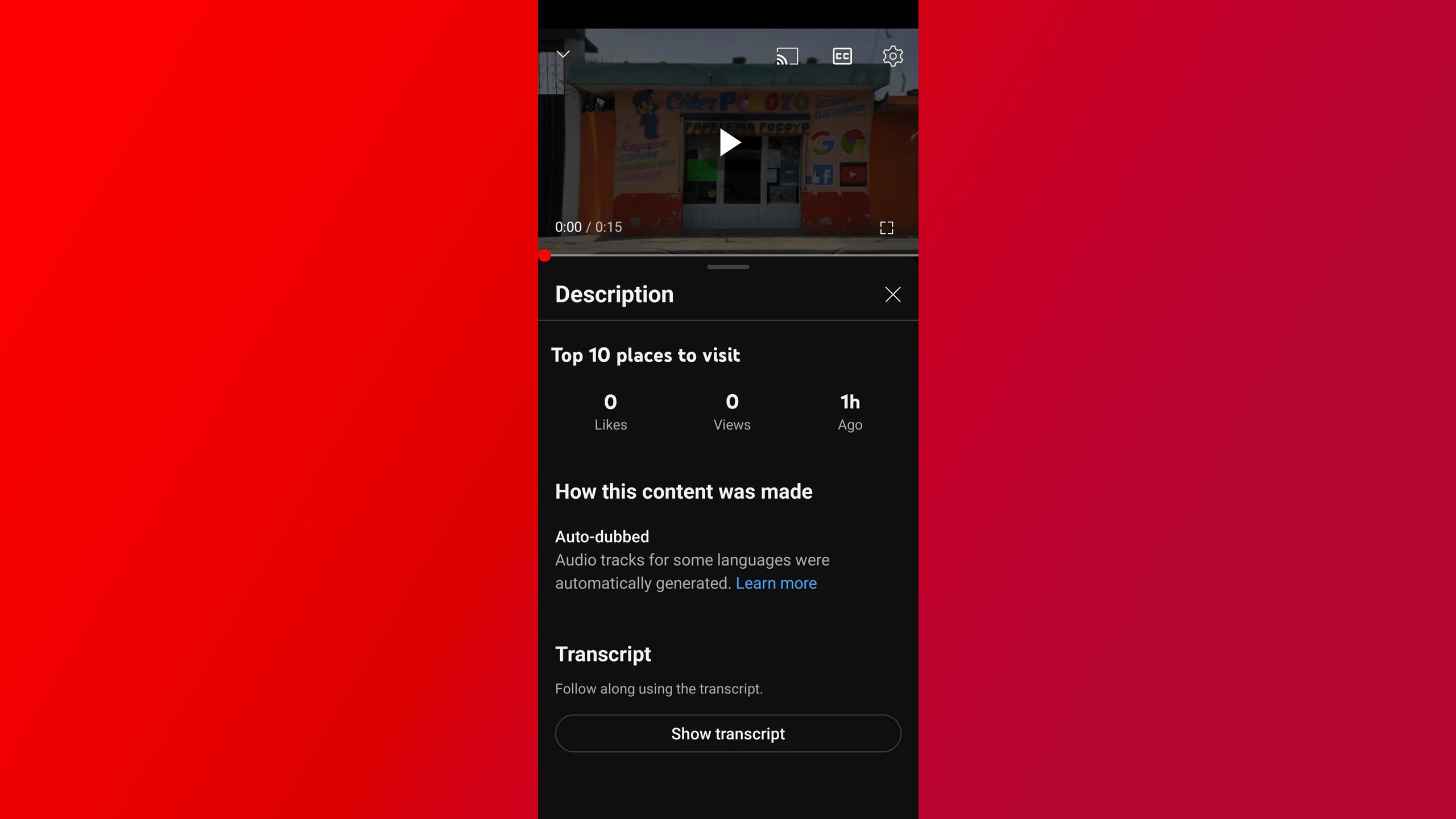 YouTube auto-dubbing feature