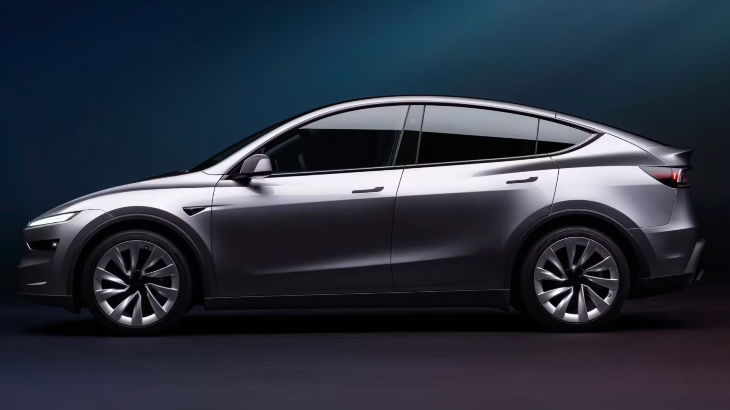 New Tesla Model Y side profile.