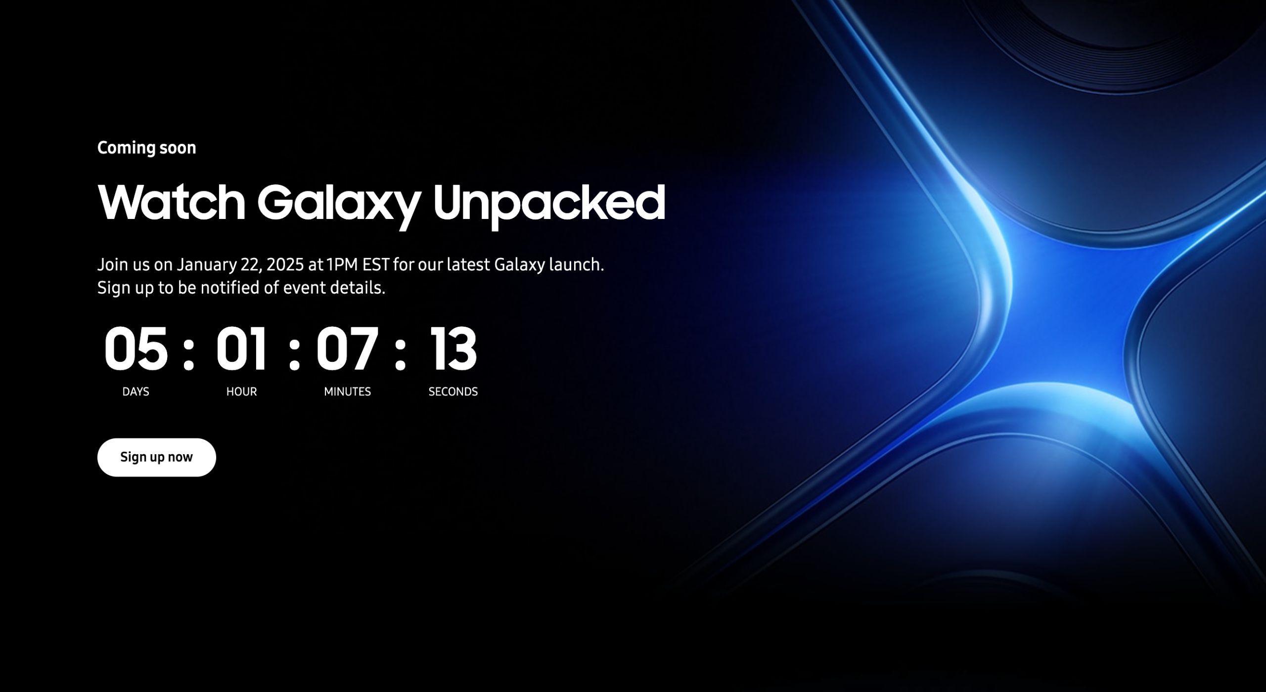 Samsung Galaxy Unpacked 2025 coming soon splashscreen