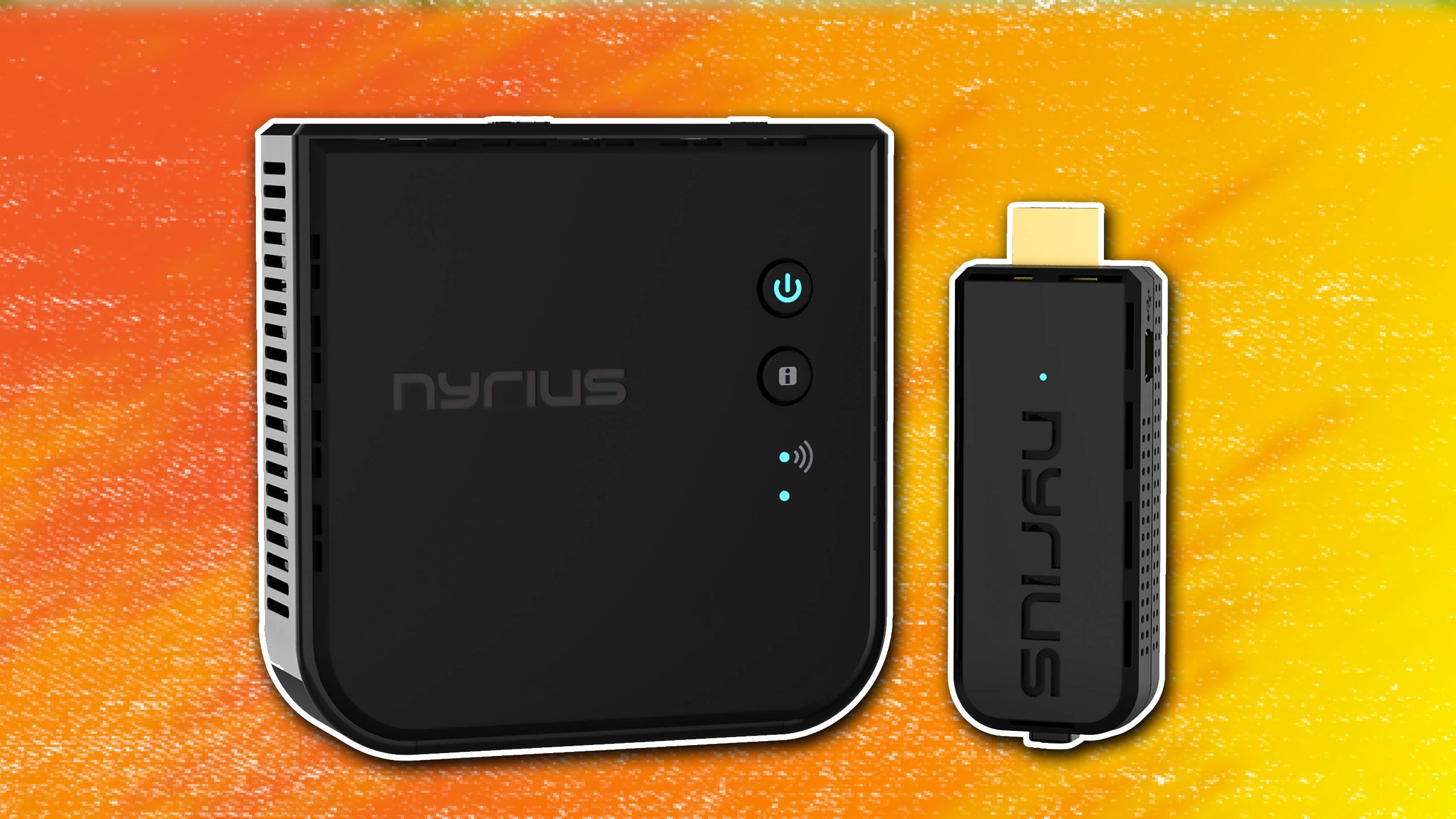 A Nyrius wireless HDMI adapter.