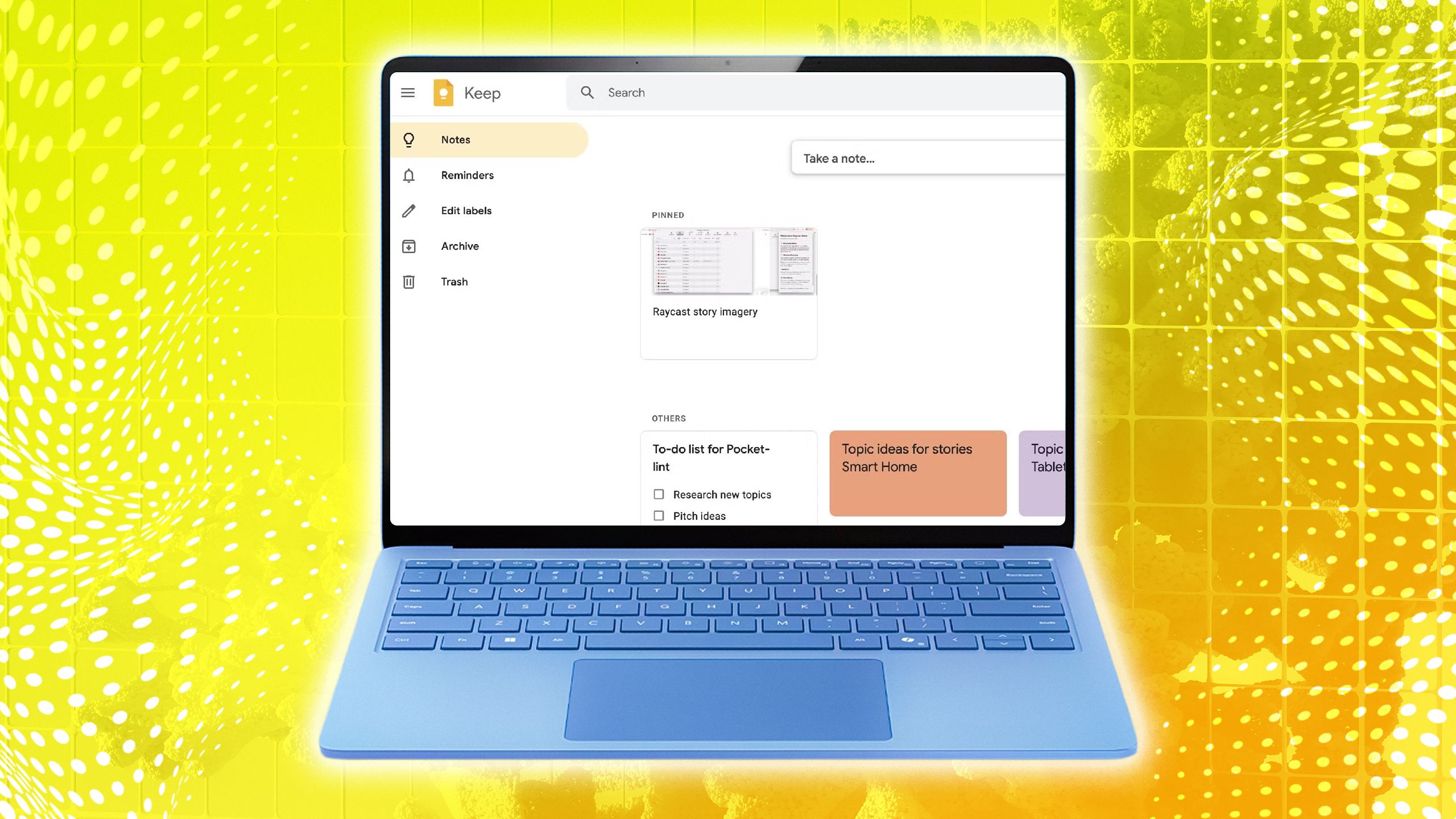 Google Keep on a Windows PC. 