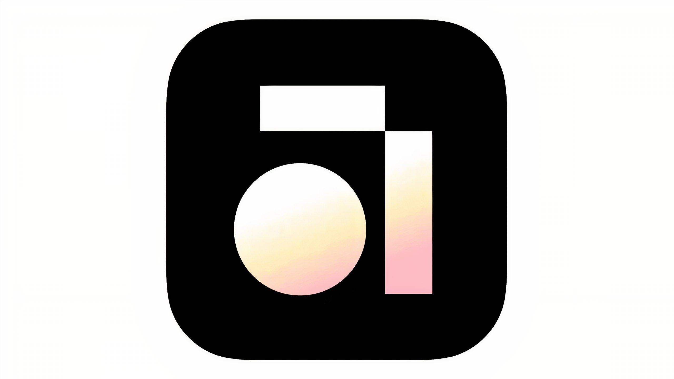 A black app icon with a circle and two lines on it.