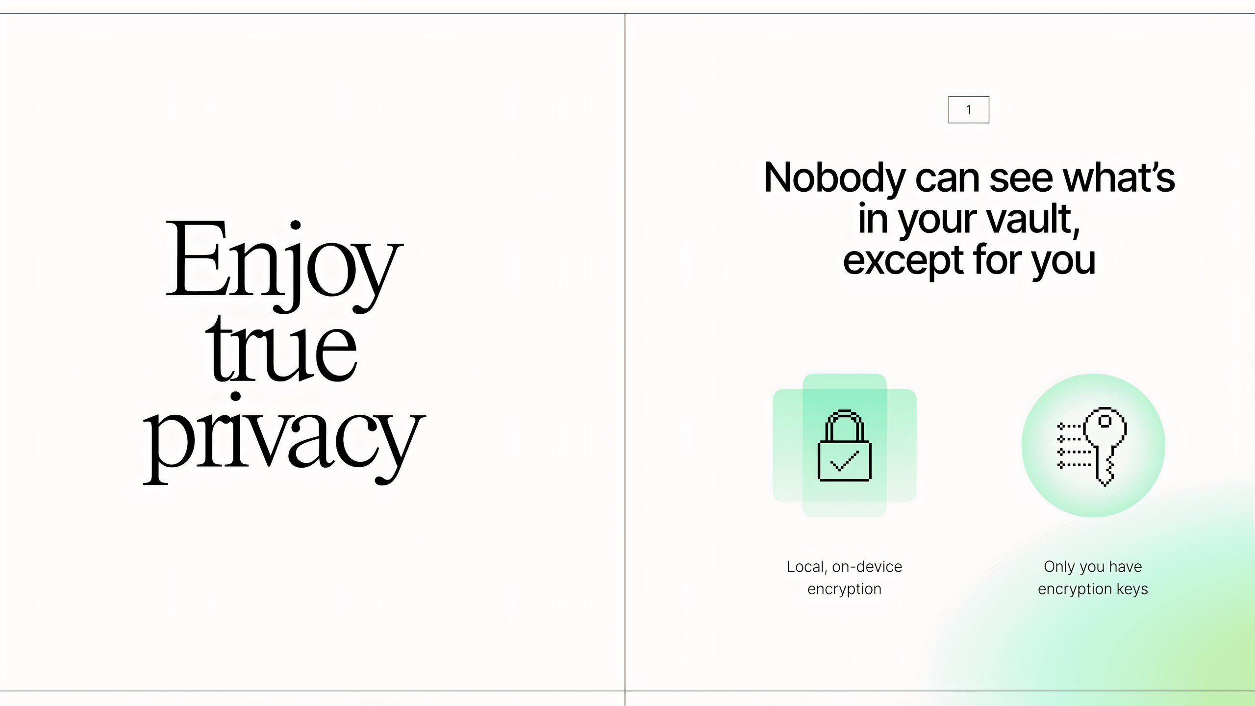 An ad in Anytype touting the benefits of the apps security features.